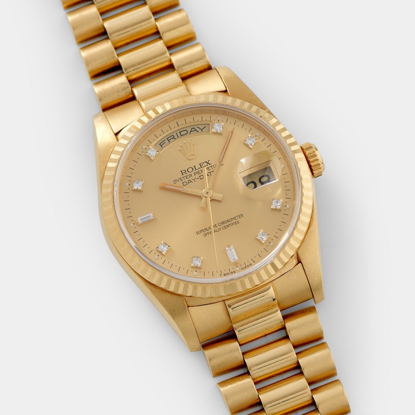 Rolex Day-Date Champagne Dial Diamond Hours 18238