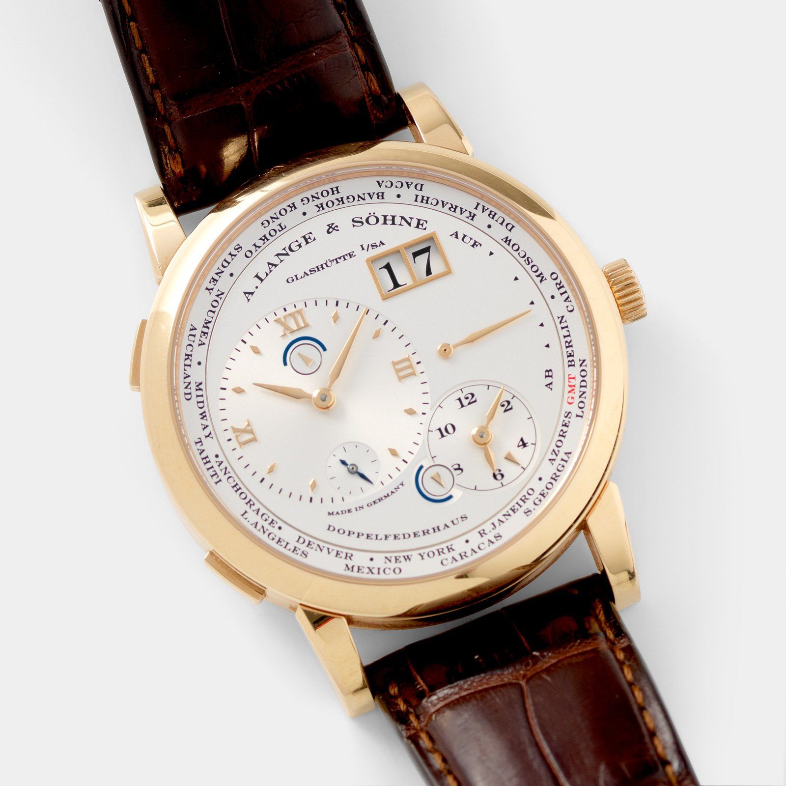 A. Lange Sohne Lange 1 Time Zone Pink Gold