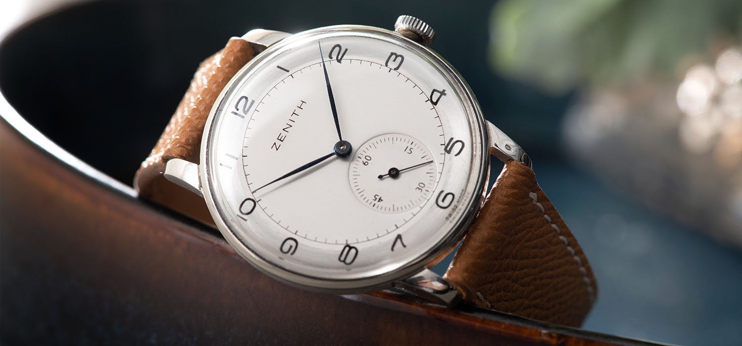 Zenith Oversize Dress Watch Two-Tone Dial 1940s