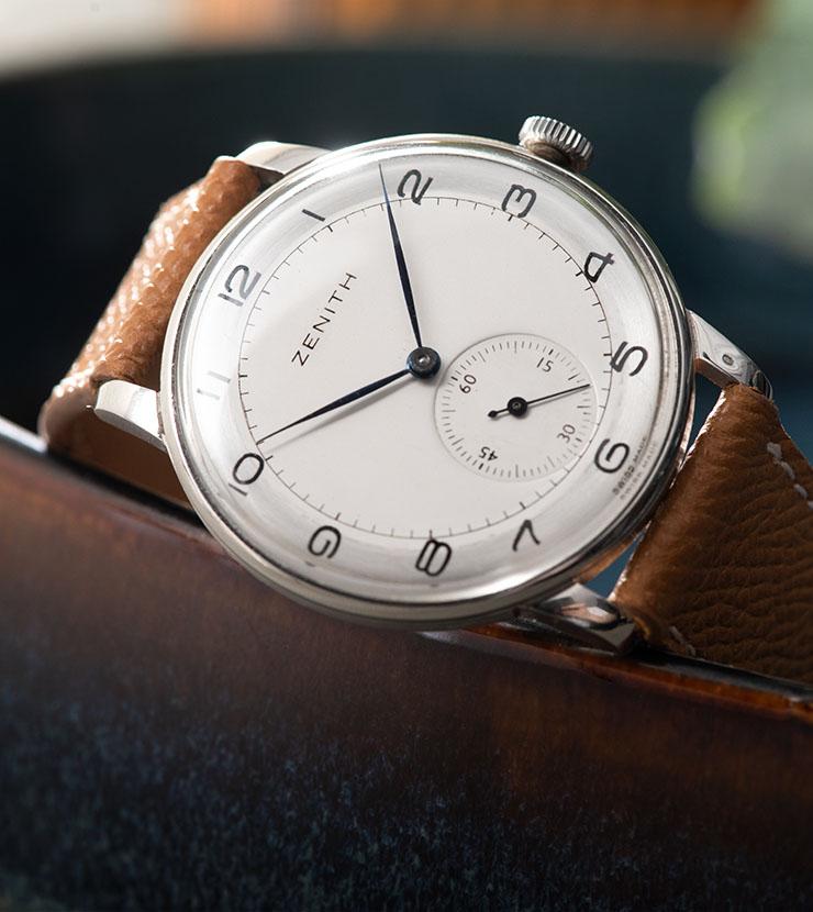 Zenith Oversize Dress Watch Two-Tone Dial 1940s