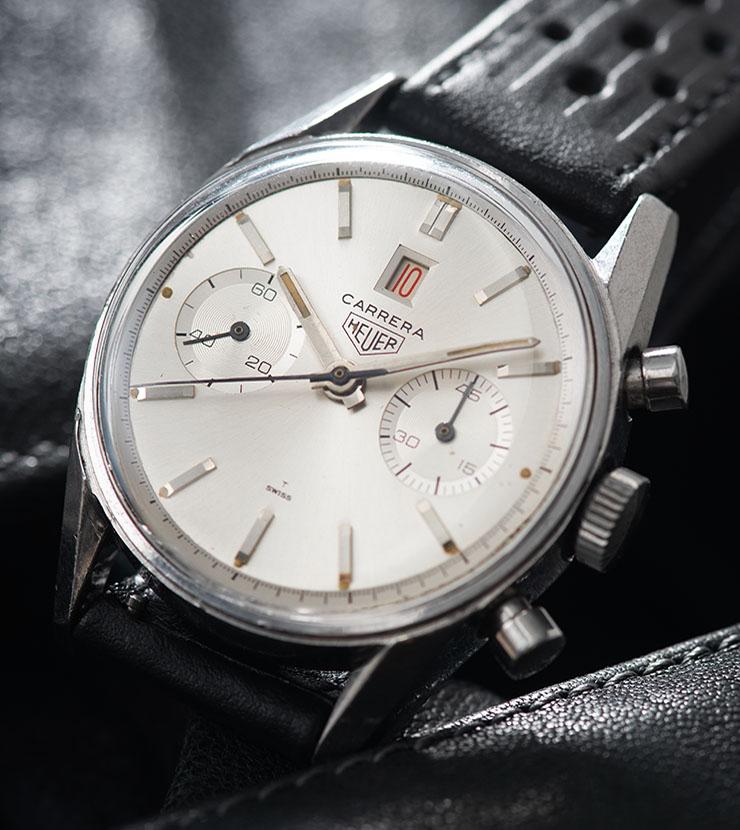 Heuer Carrera Dato Ref 3147 Silver Soleil Dial