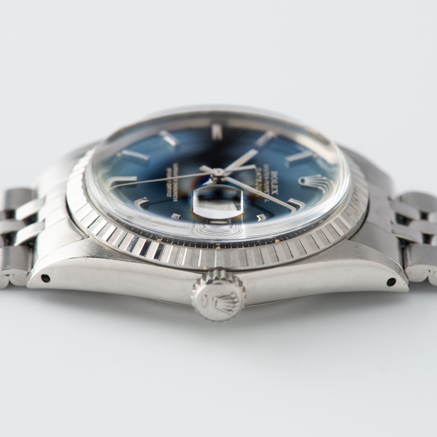 Rolex Datejust Black vertical Brushed Gilt Dial 1603 Full Set