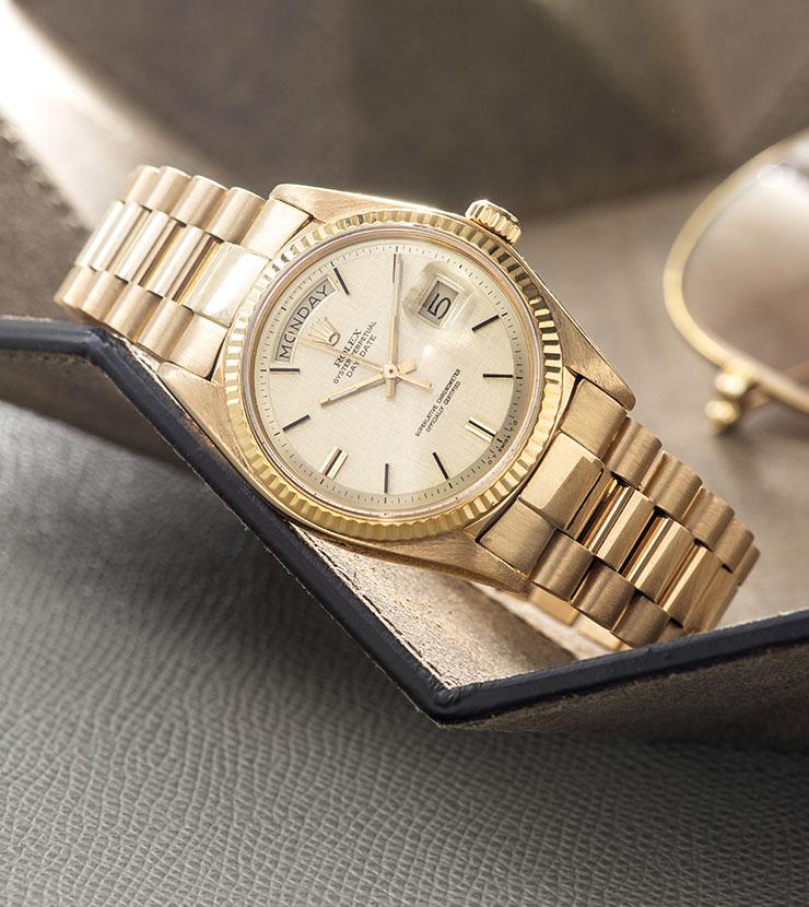 Rolex Day Date Yellow Gold Linen Dial 1803
