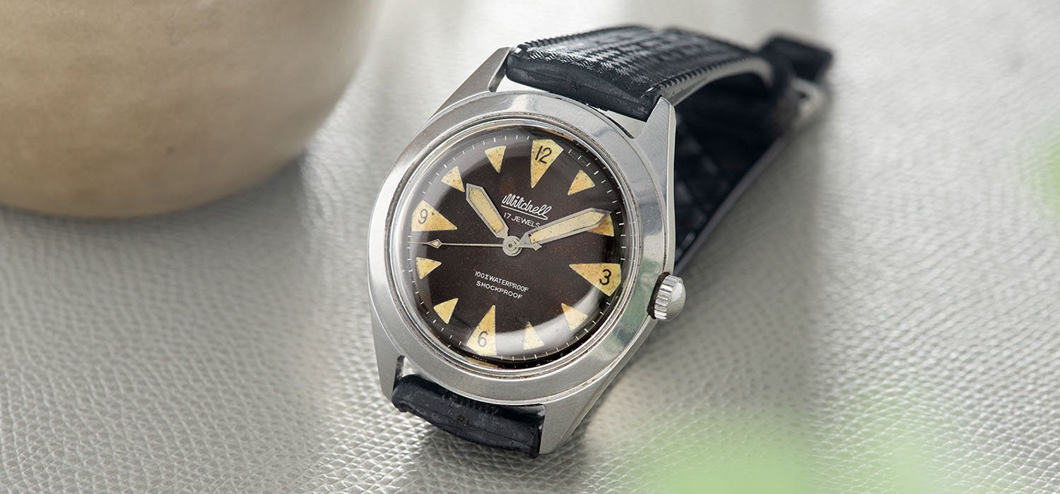 Mitchell Vintage Steel Dive Watch Tropical Dial