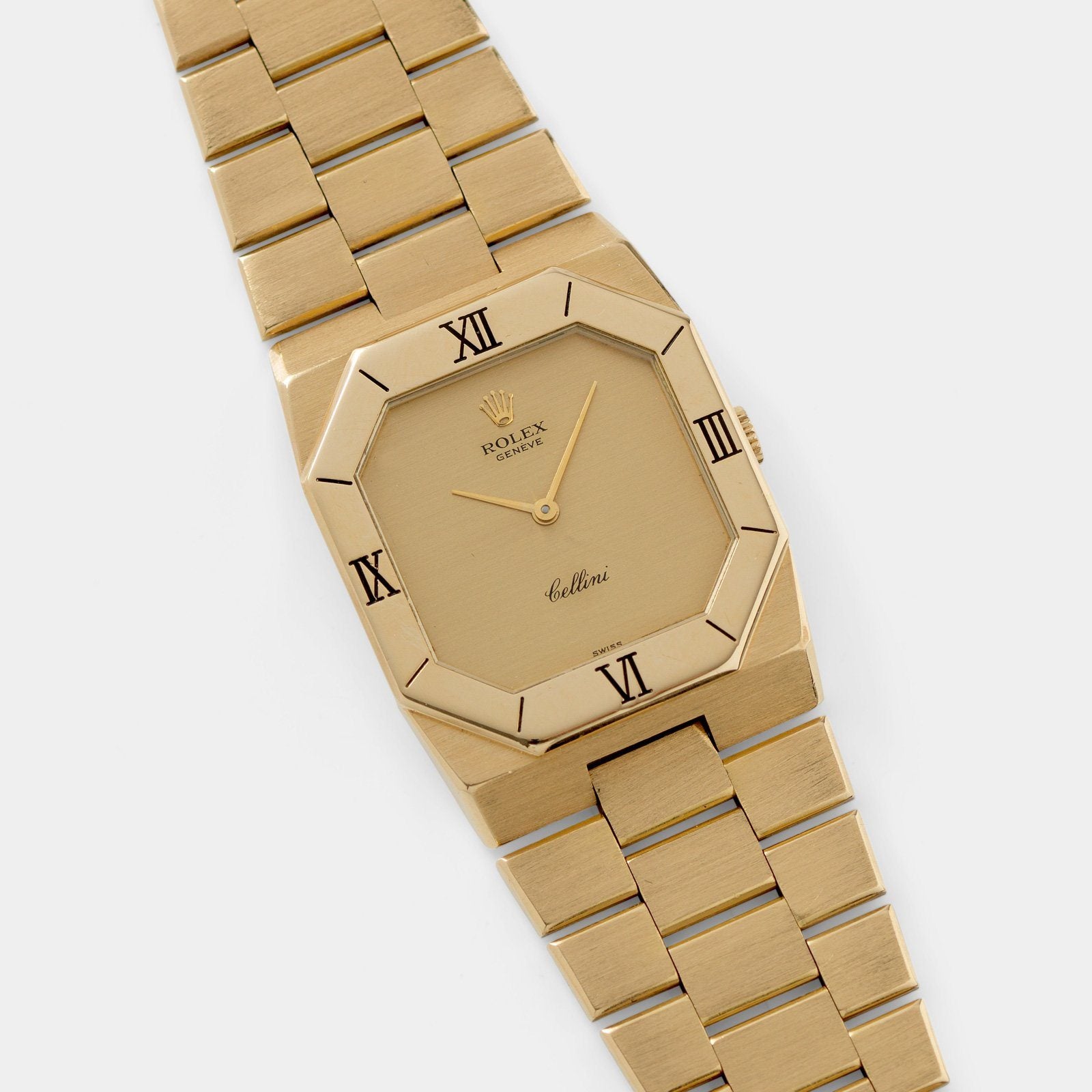 Rolex Cellini Yellow Gold Integrated Bracelet Reference 4350