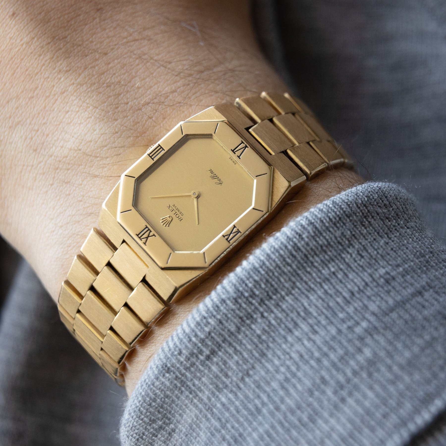 Rolex Cellini Yellow Gold Integrated Bracelet Reference 4350