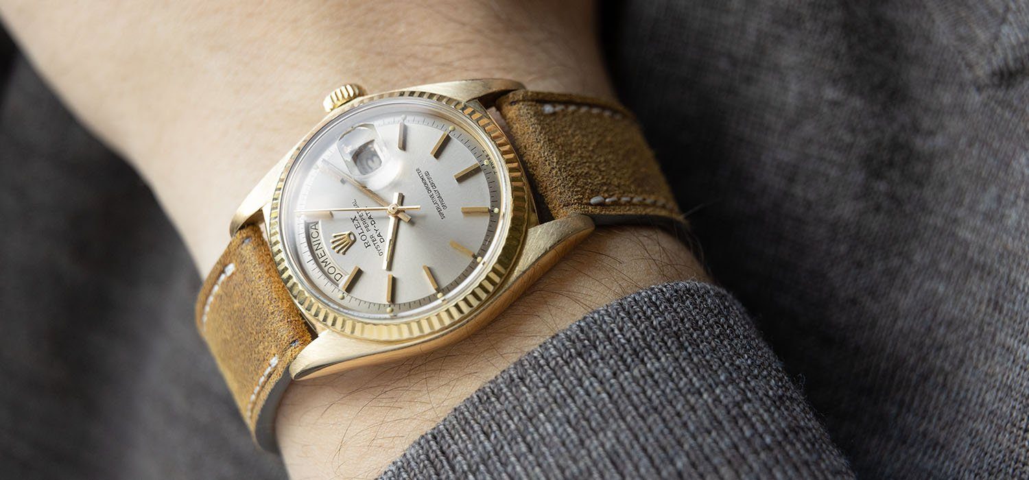 Rolex Day Date Yellow Gold Grey Soleil Dial 1803