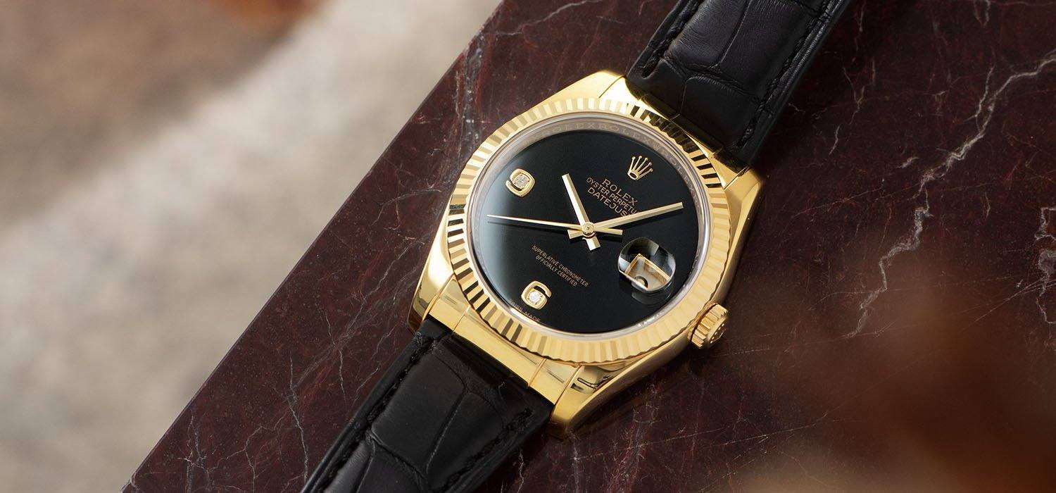 Onyx Dial Rolex Datejust Yellow Gold 116138 NOS