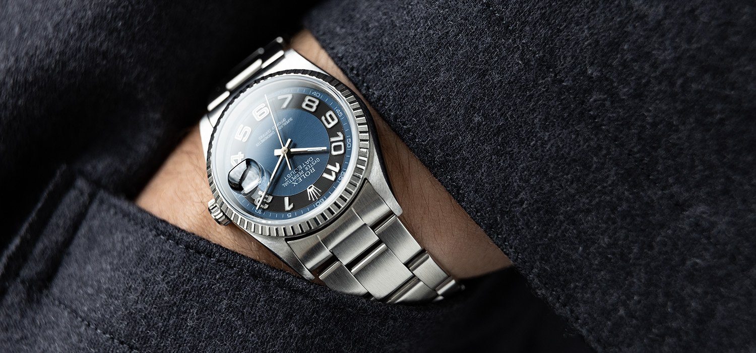 Rolex Datejust Blue and Black Tuxedo Dial Reference 16220