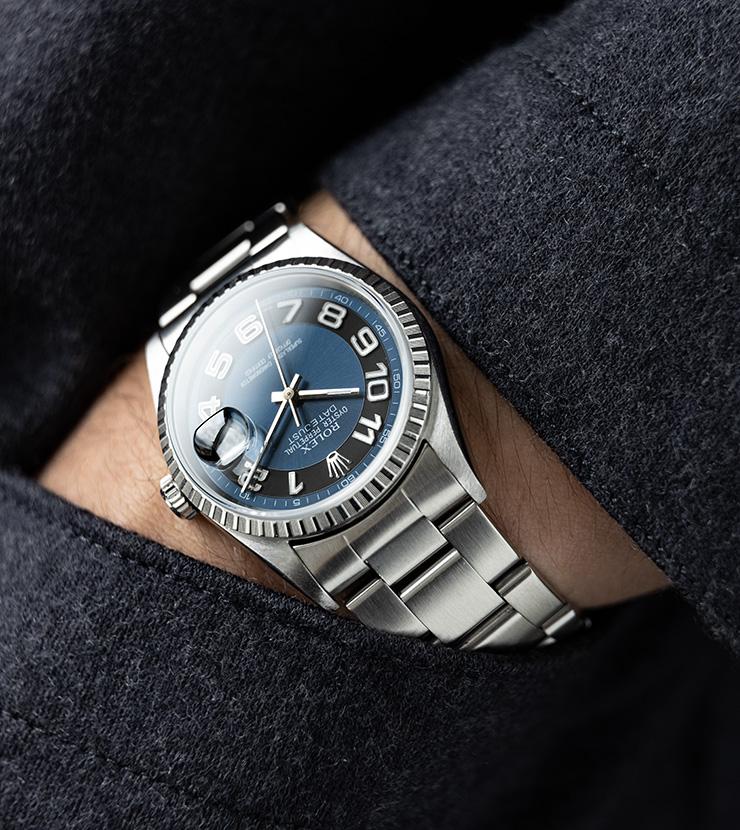 Rolex Datejust Blue and Black Tuxedo Dial Reference 16220