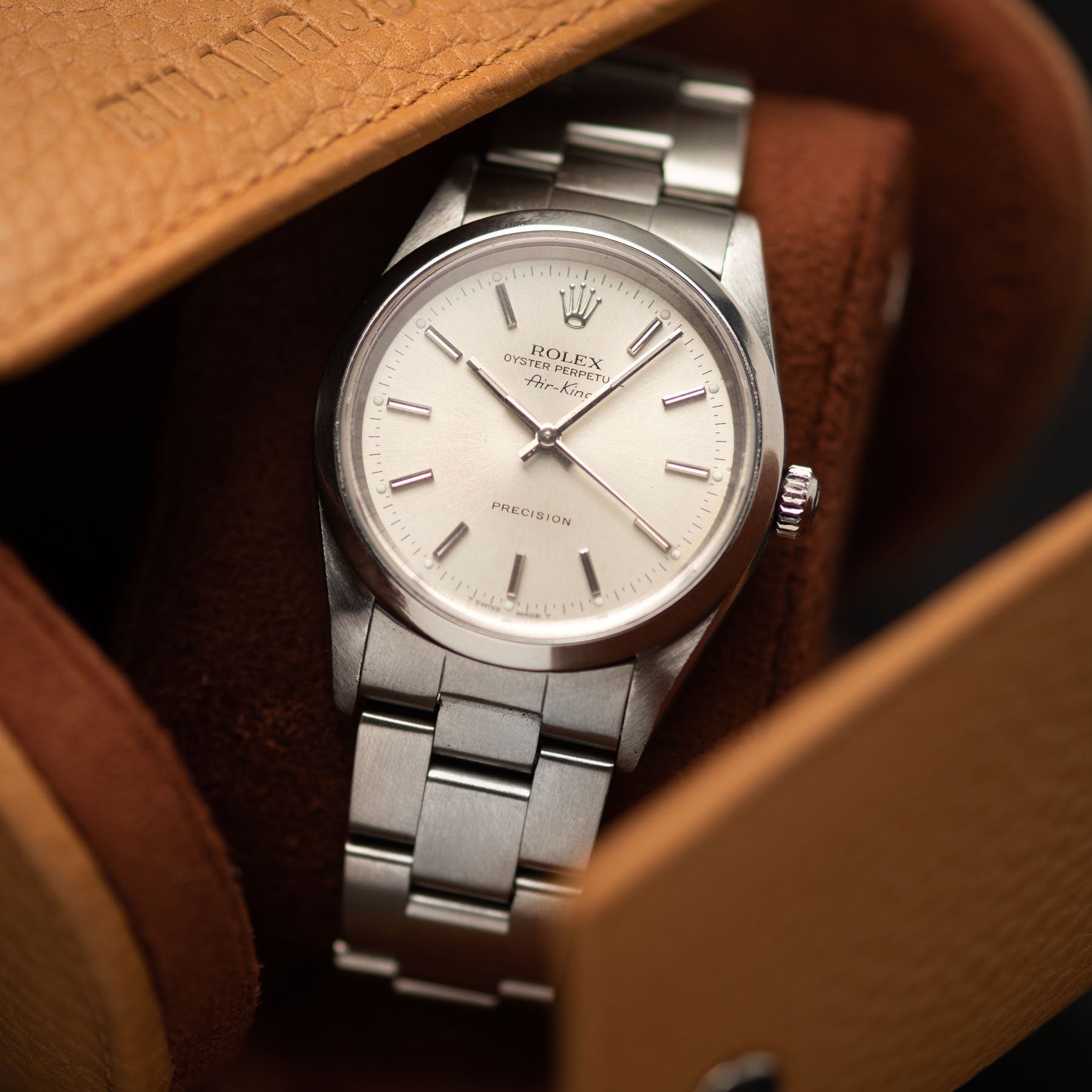 Rolex Air King Silver Soleil Dial Ref 14000