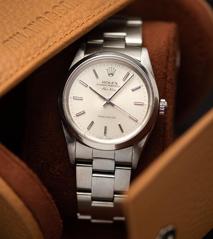 Rolex Air King Silver Soleil Dial Ref 14000