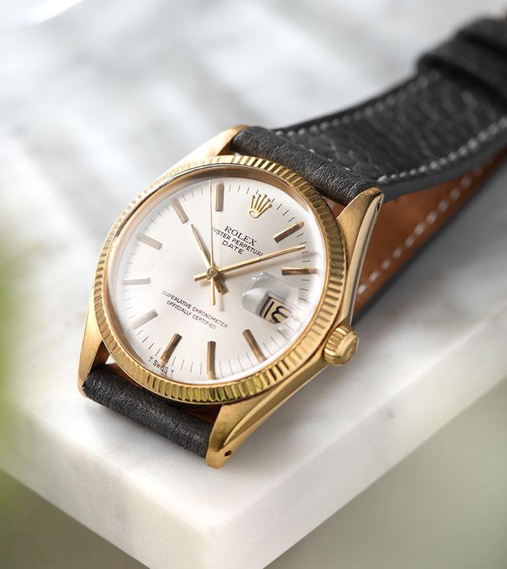 Rolex Yellow Gold Date Reference 1503 Silver Dial