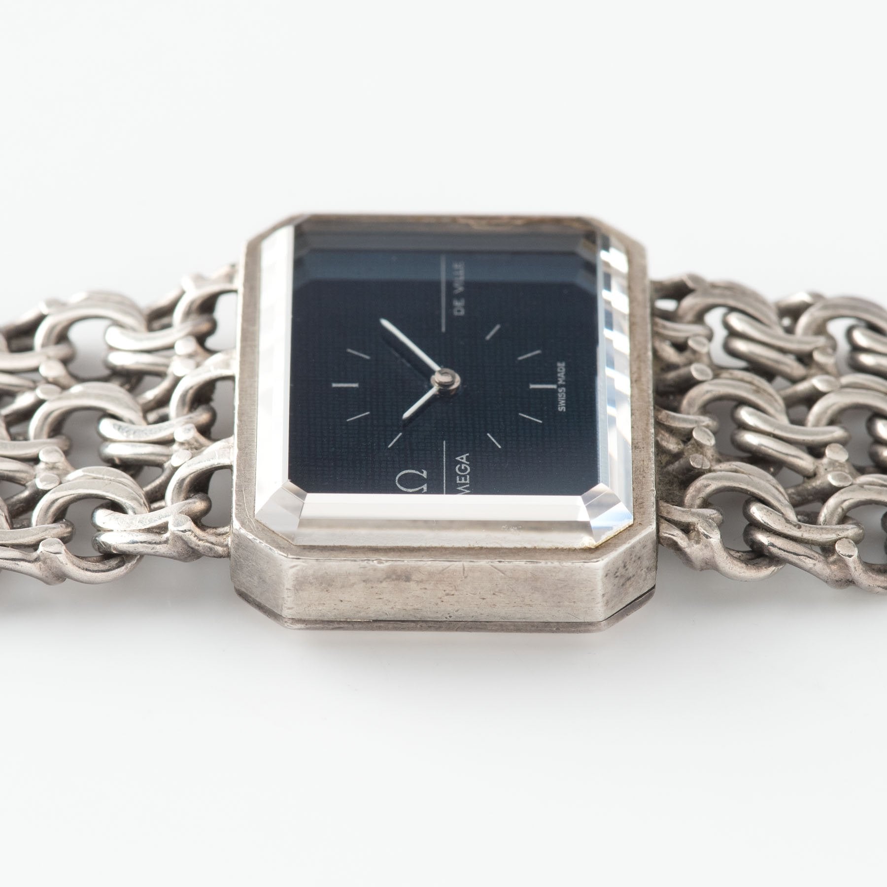 Omega De Ville Silver Watch with Blue Dial Andrew Grima