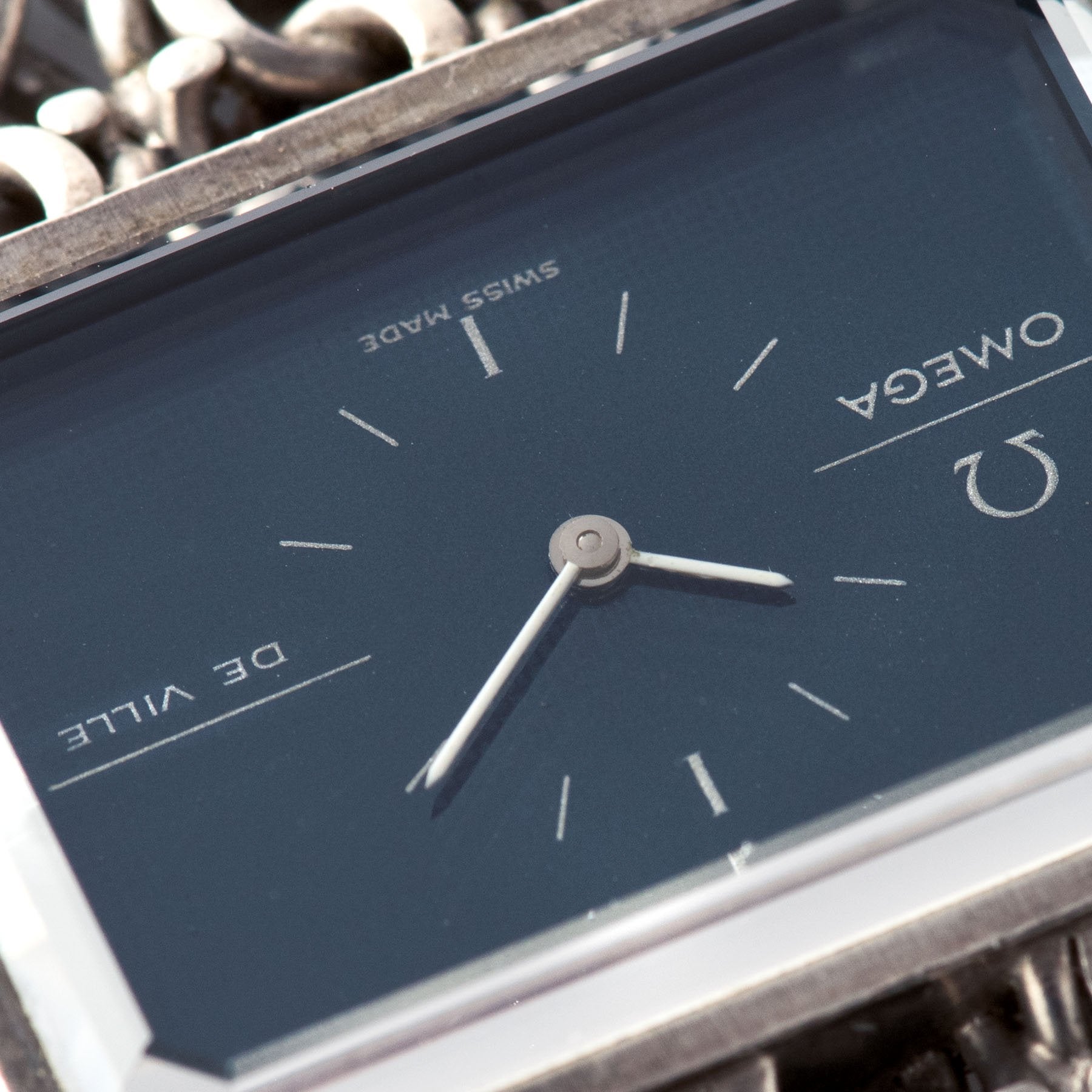 Omega De Ville Silver Watch with Blue Dial Andrew Grima