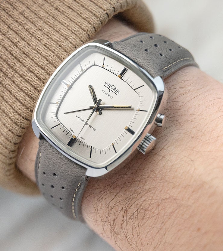 Vulcain Cricket Steel Alarm Watch 1970s