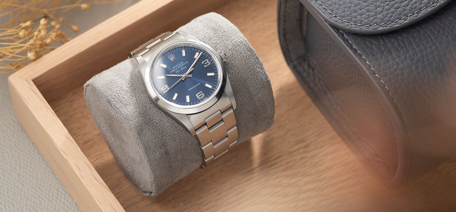 Rolex Air King Ref 14000 Blue Soleil Dial Box and Papers