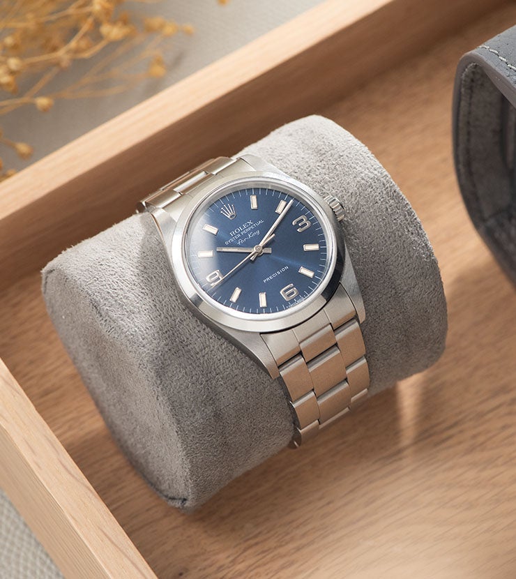 Rolex Air King Ref 14000 Blue Soleil Dial Box and Papers