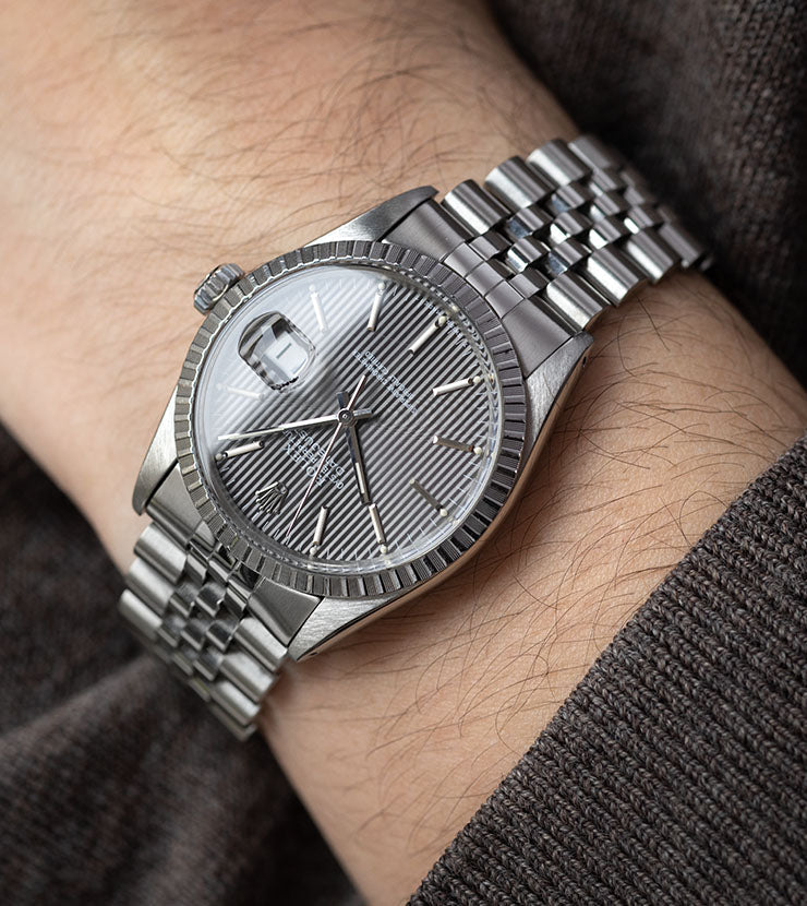 Rolex Datejust 16030 Grey Tapestry Dial