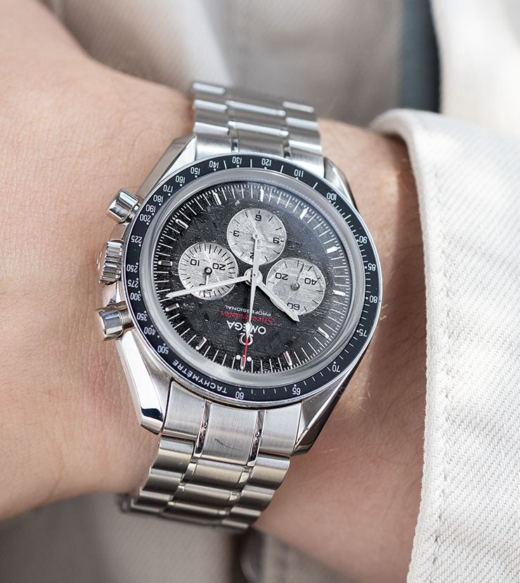 Omega Speedmaster Apollo Soyuz Anniversary Edition Meteorite Dial
