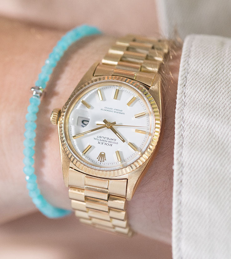 Rolex Datejust 1601 Yellow Gold White Dial President Bracelet