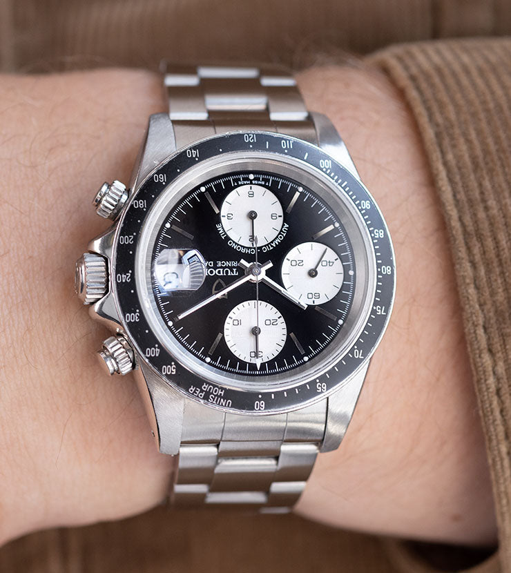 Tudor Prince Date Chronograph 79260 Small Block Black Dial
