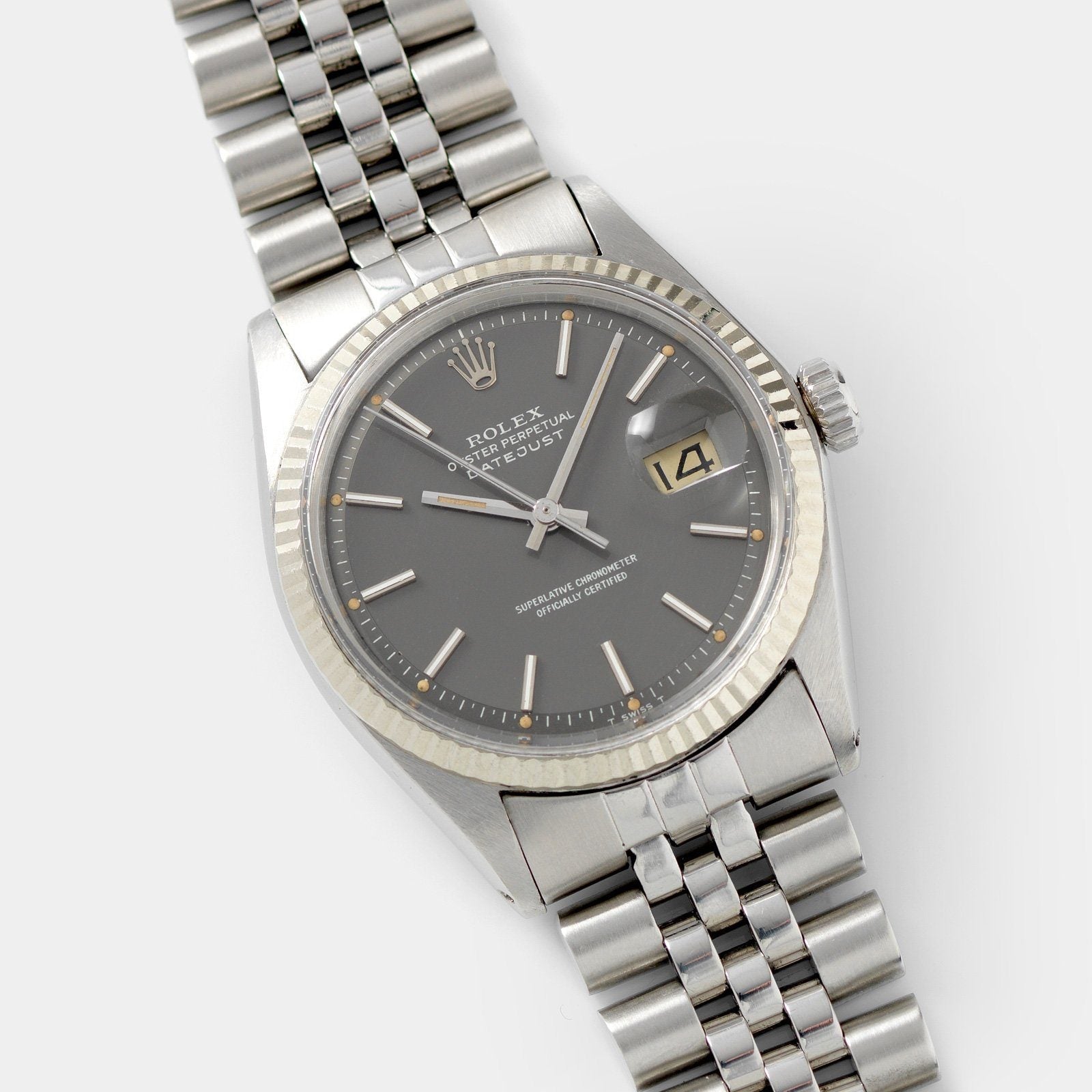 Rolex Datejust 1601 Grey Pie Pan Dial
