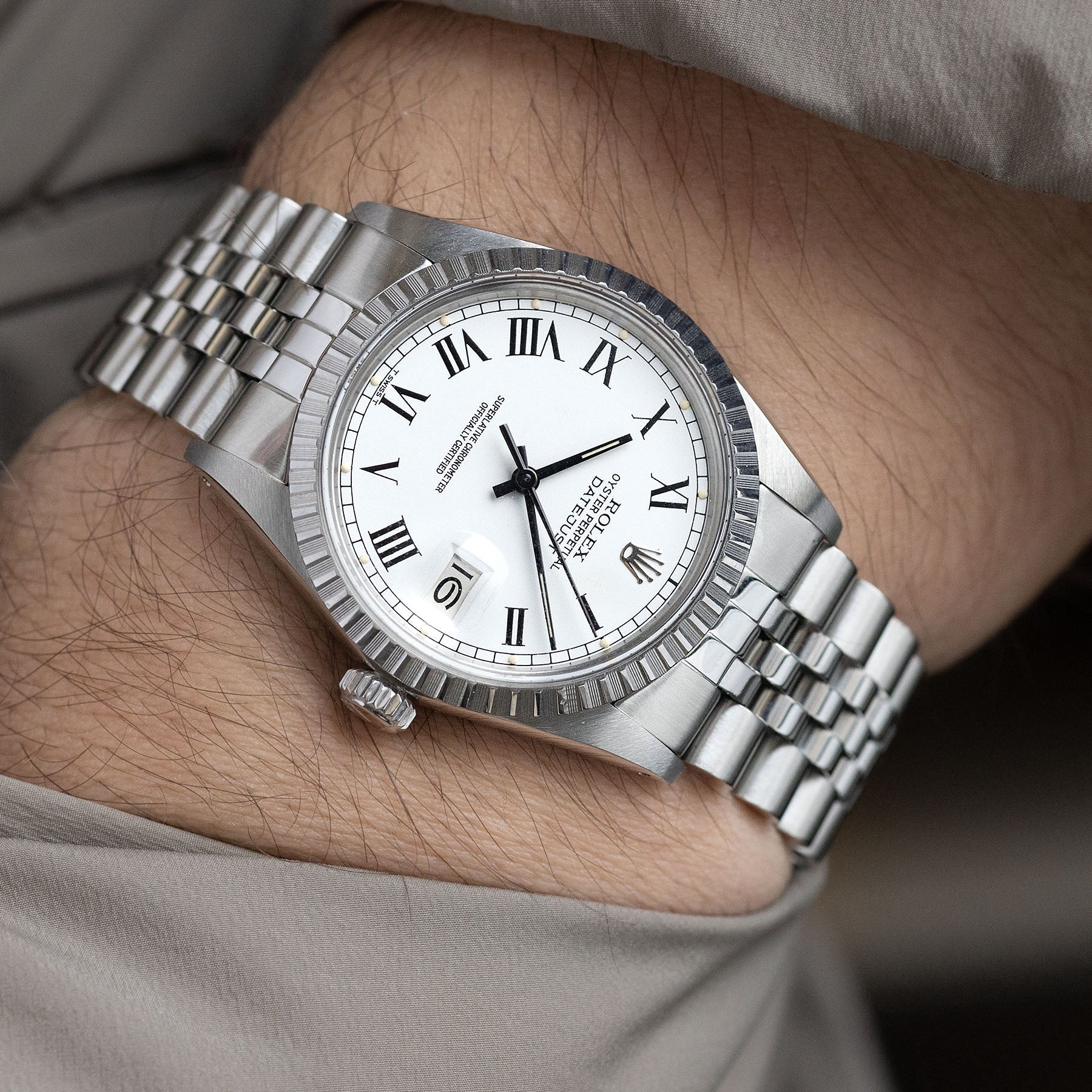 Rolex Datejust 16030 White Buckley Dial with Guarantee Papers
