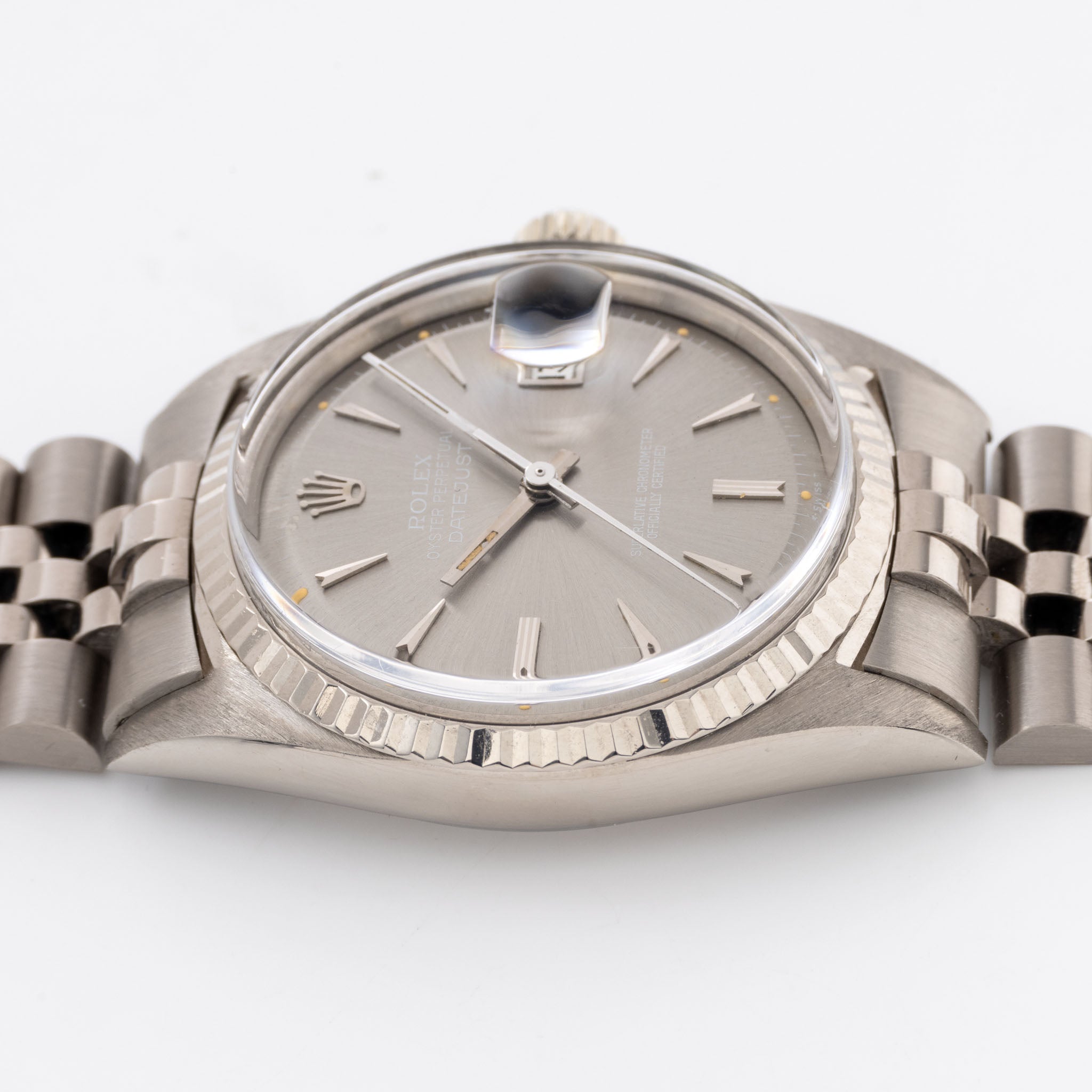 Rare Rolex Datejust 1601/9 White Gold Case - Grey Dial