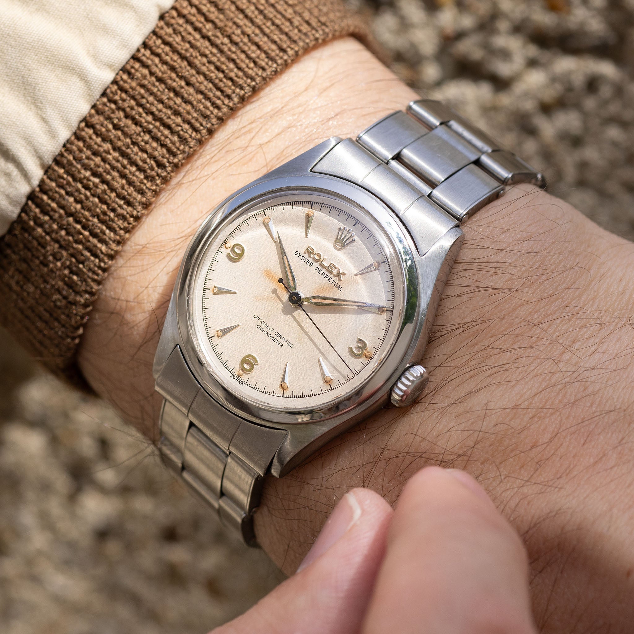 Rolex Oyster Perpetual Semi Bubbleback 1950s Ref 6108