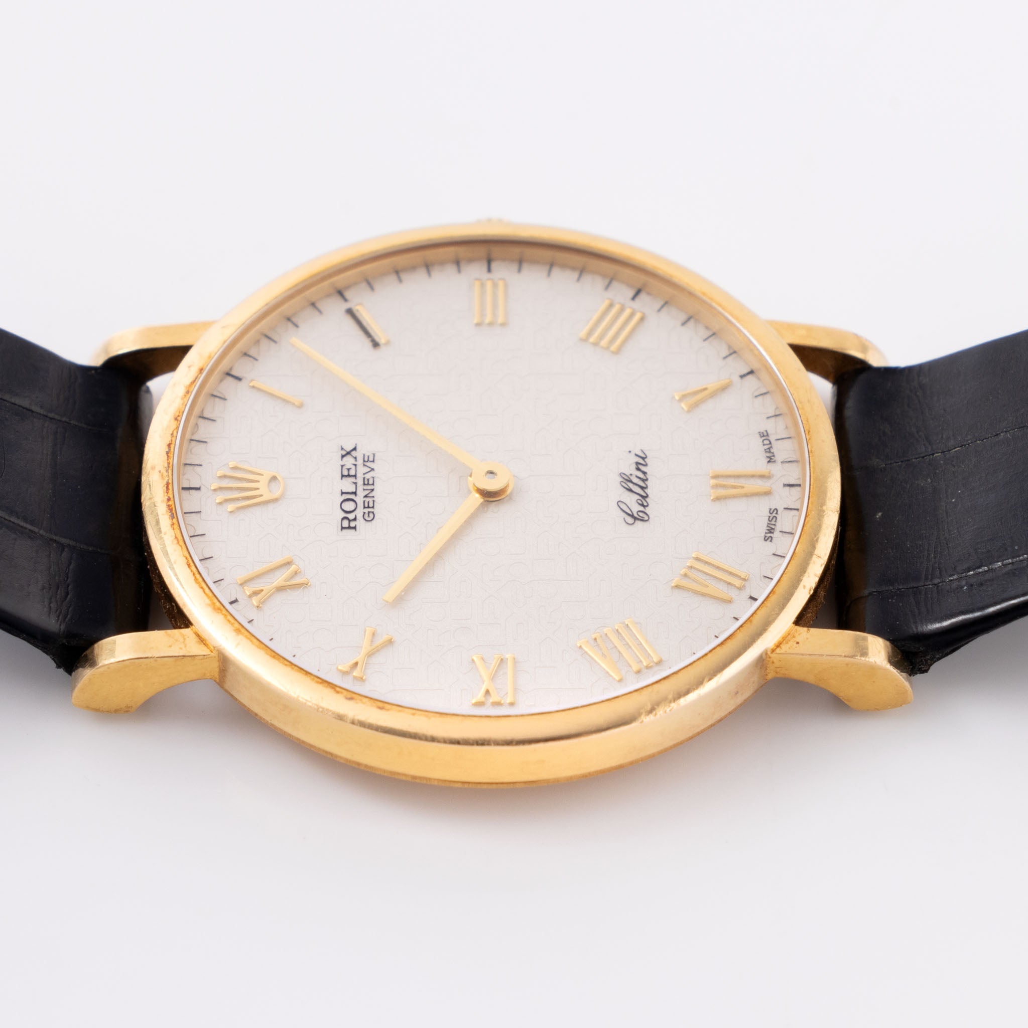 Rolex Cellini white Jubilee Dial Original Box and Papers Ref 5112 in 18 k yellow gold