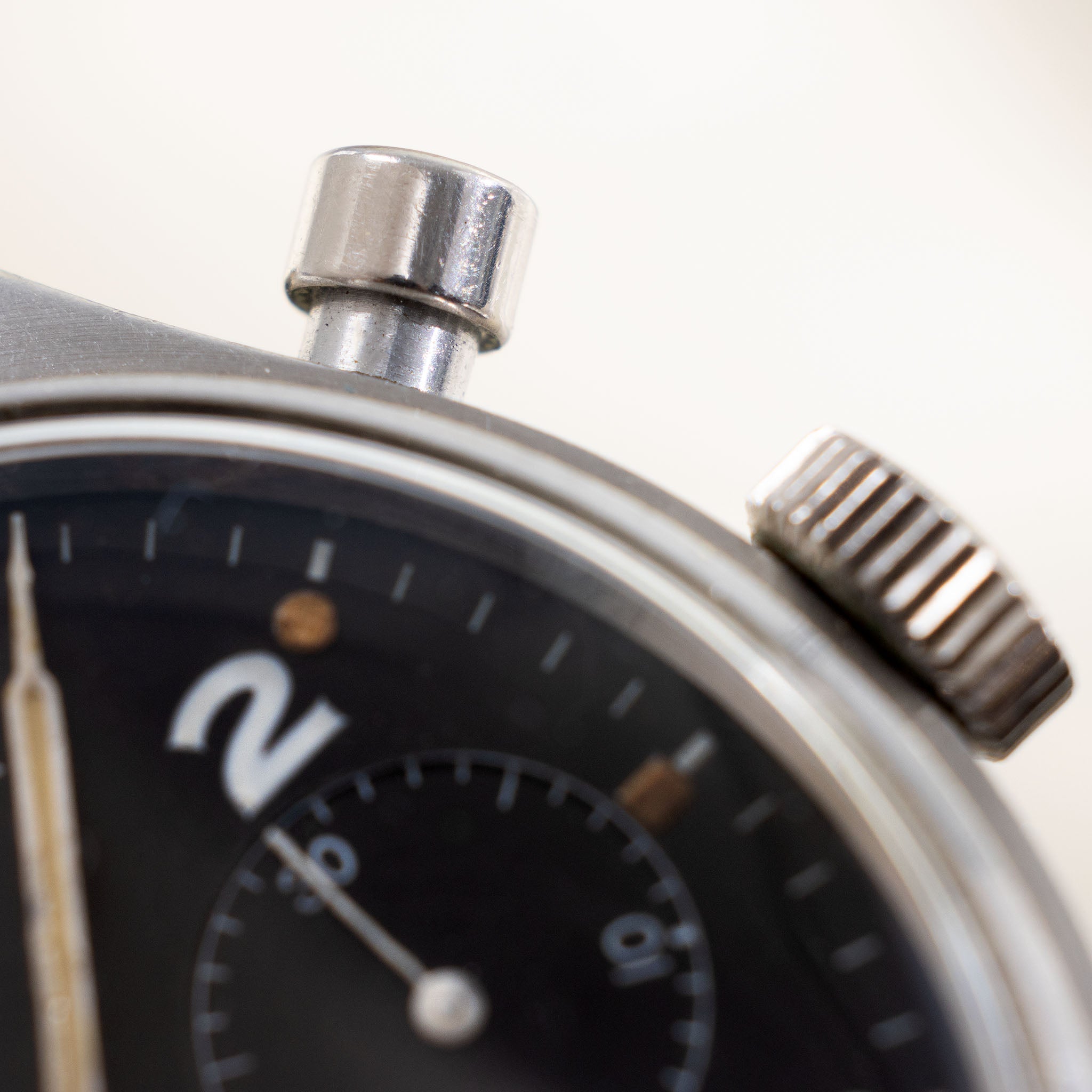 Lemania Military Mono Pusher Chronograph Black Dial Second Series for British Armed Forces