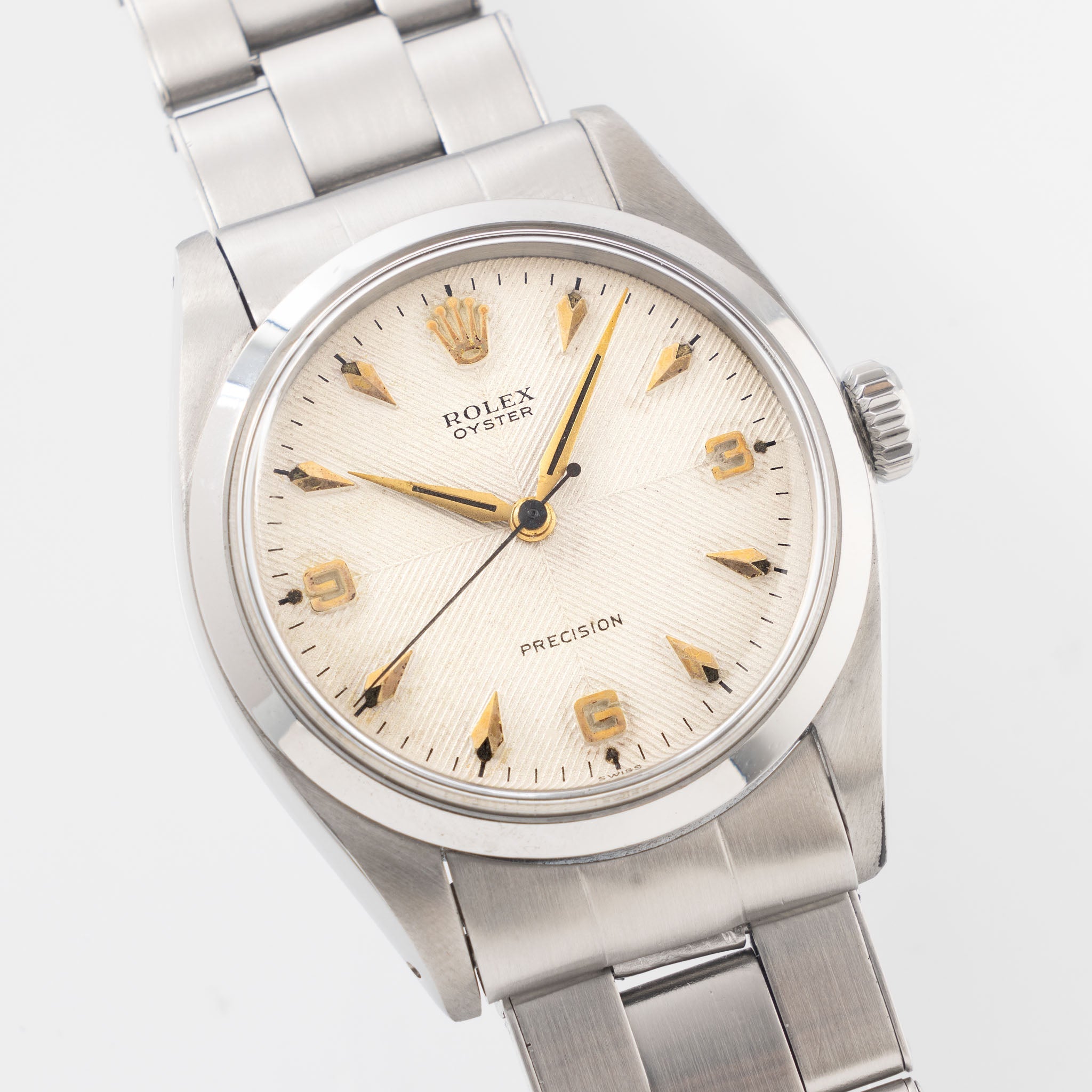 Rolex Oyster Precision Silver Chevron Dial Ref. 6422