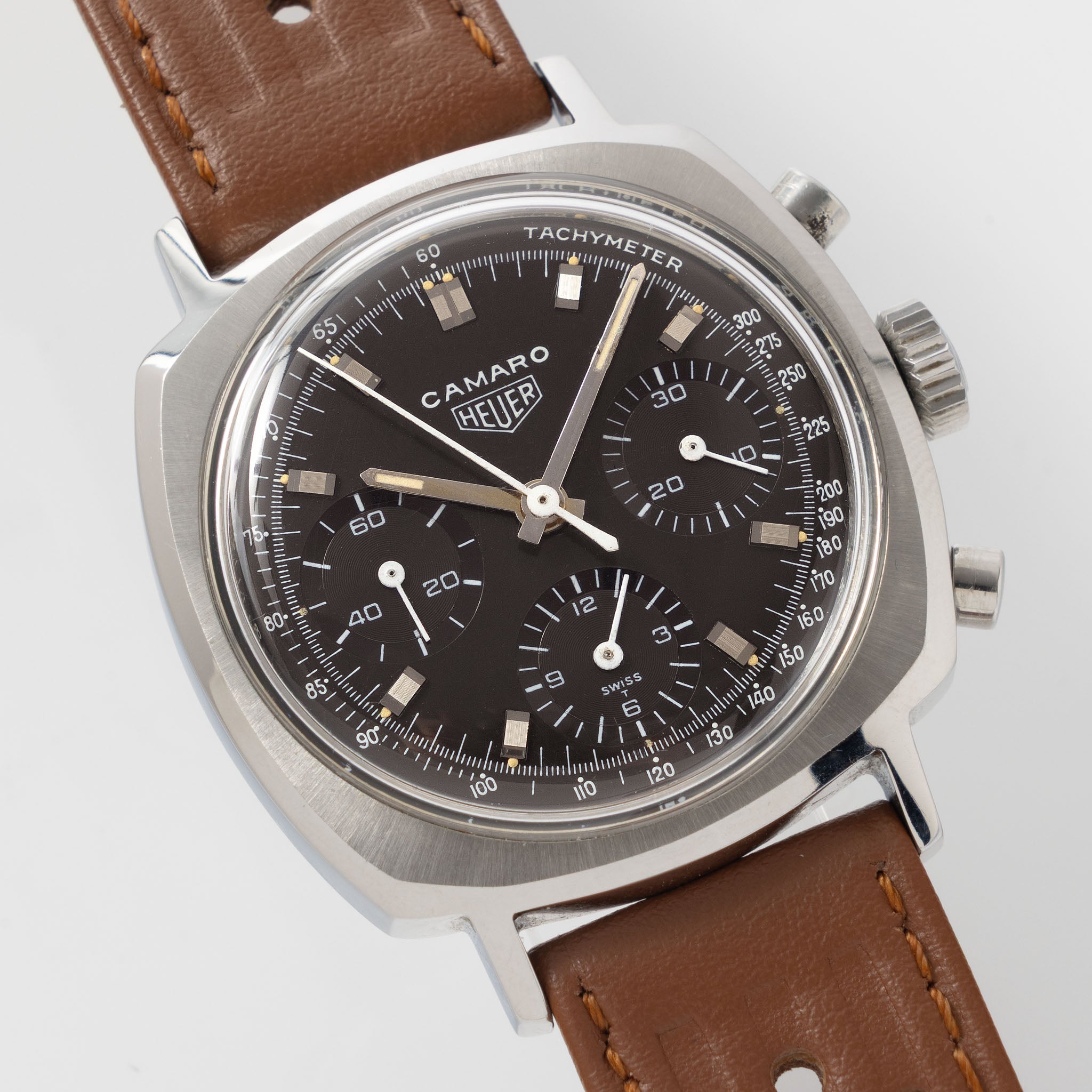 Heuer Camaro “Tachymeter” brown dial ref 7220