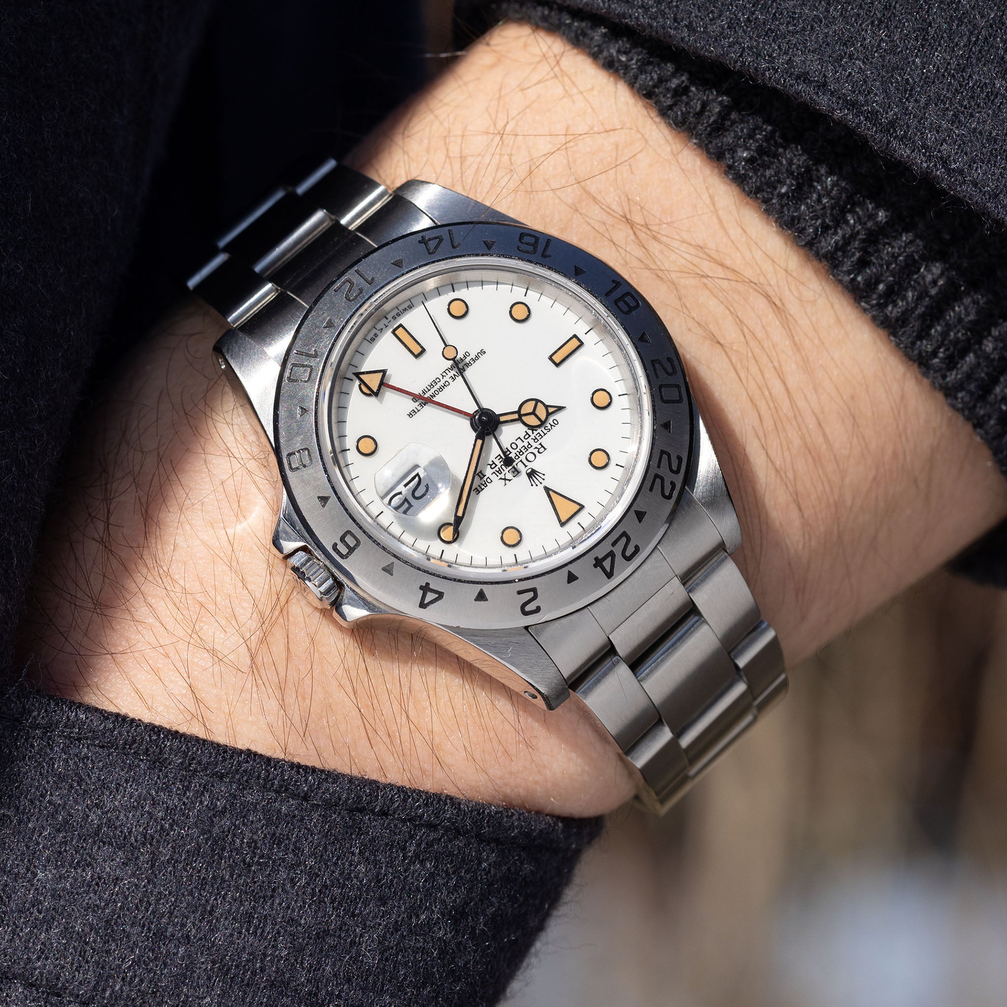 Rolex Explorer II White Dial "Chicchi di Maïs" Patina Ref. 16570