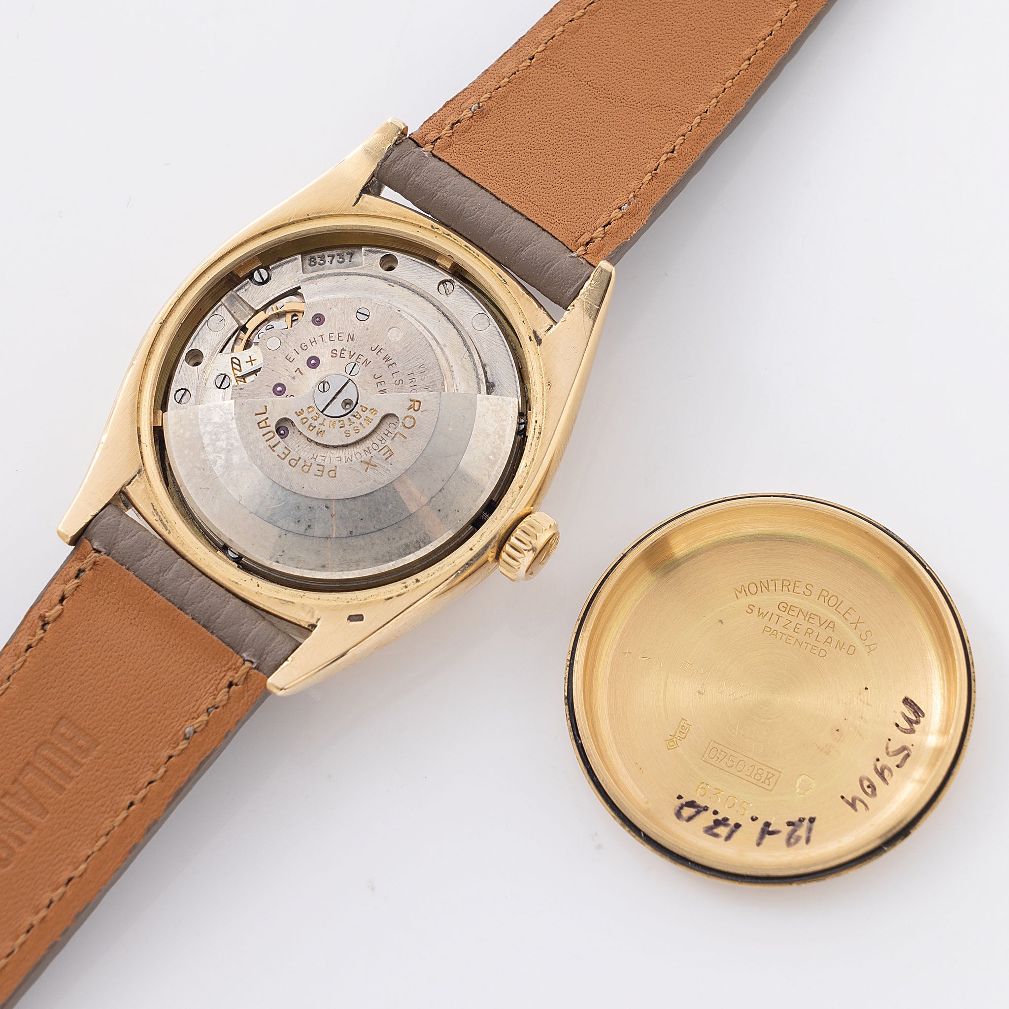 Rolex Datejust Ref. 6305 Ovettone with "Swiss Only" Red Writing Dial and Roulette Date