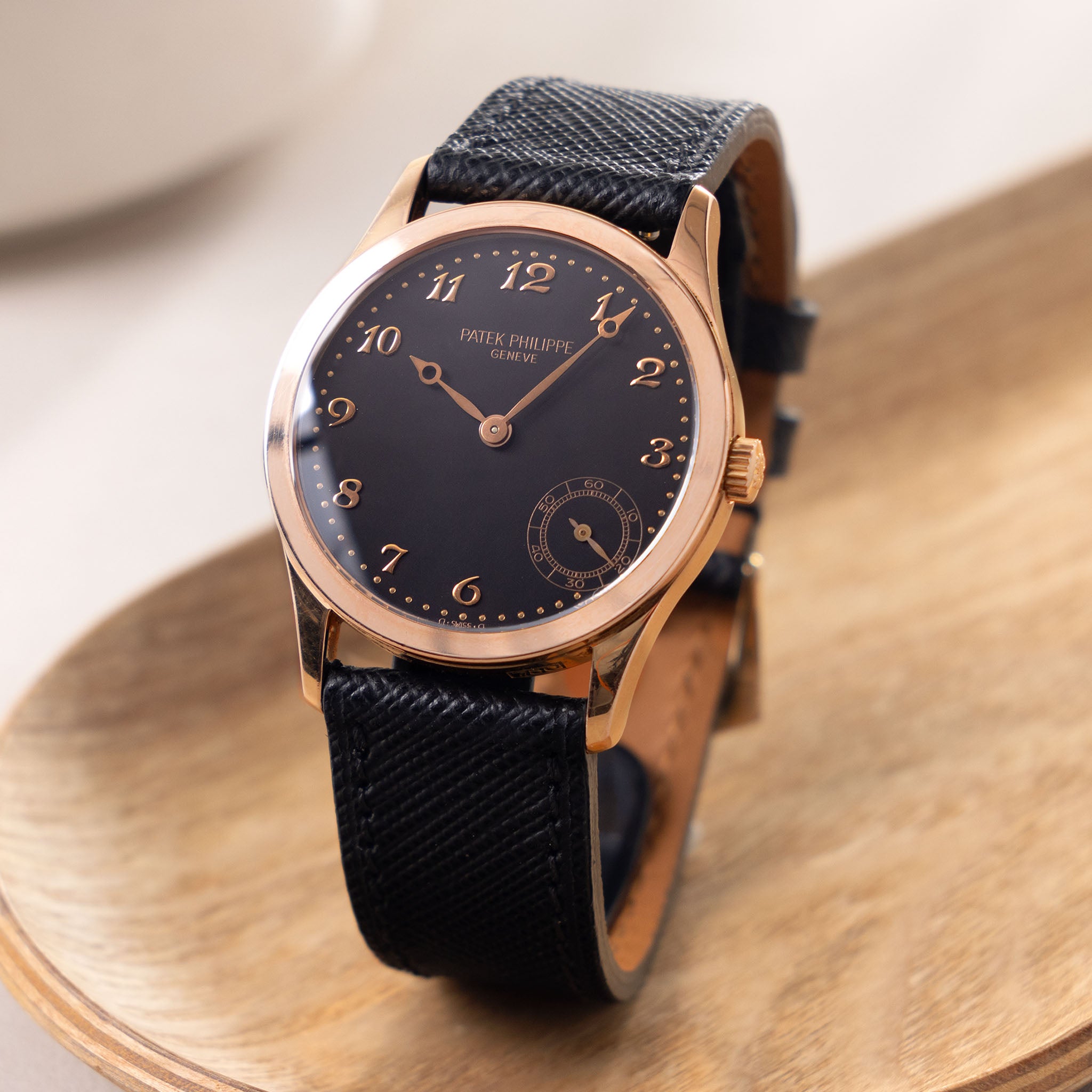 Patek Philippe Calatrava Ref. 5026R Black Dial Breguet Numerals in 18K Rose Gold with Original Certificate of Origin