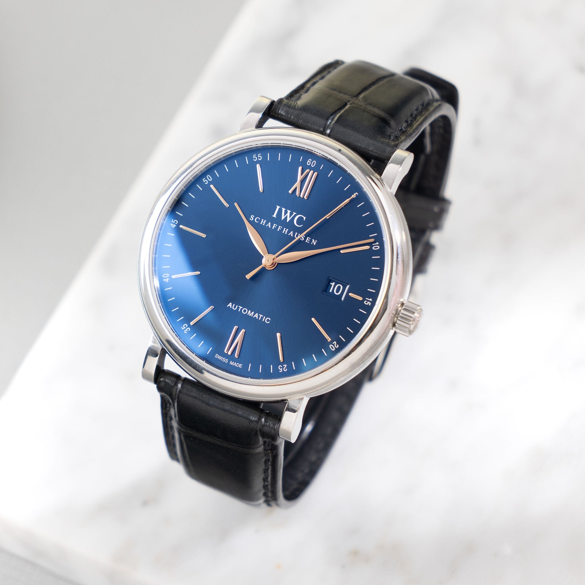 【P13531】WISH IN BLUE IWC Portofino Blue soleil dial box and paper set