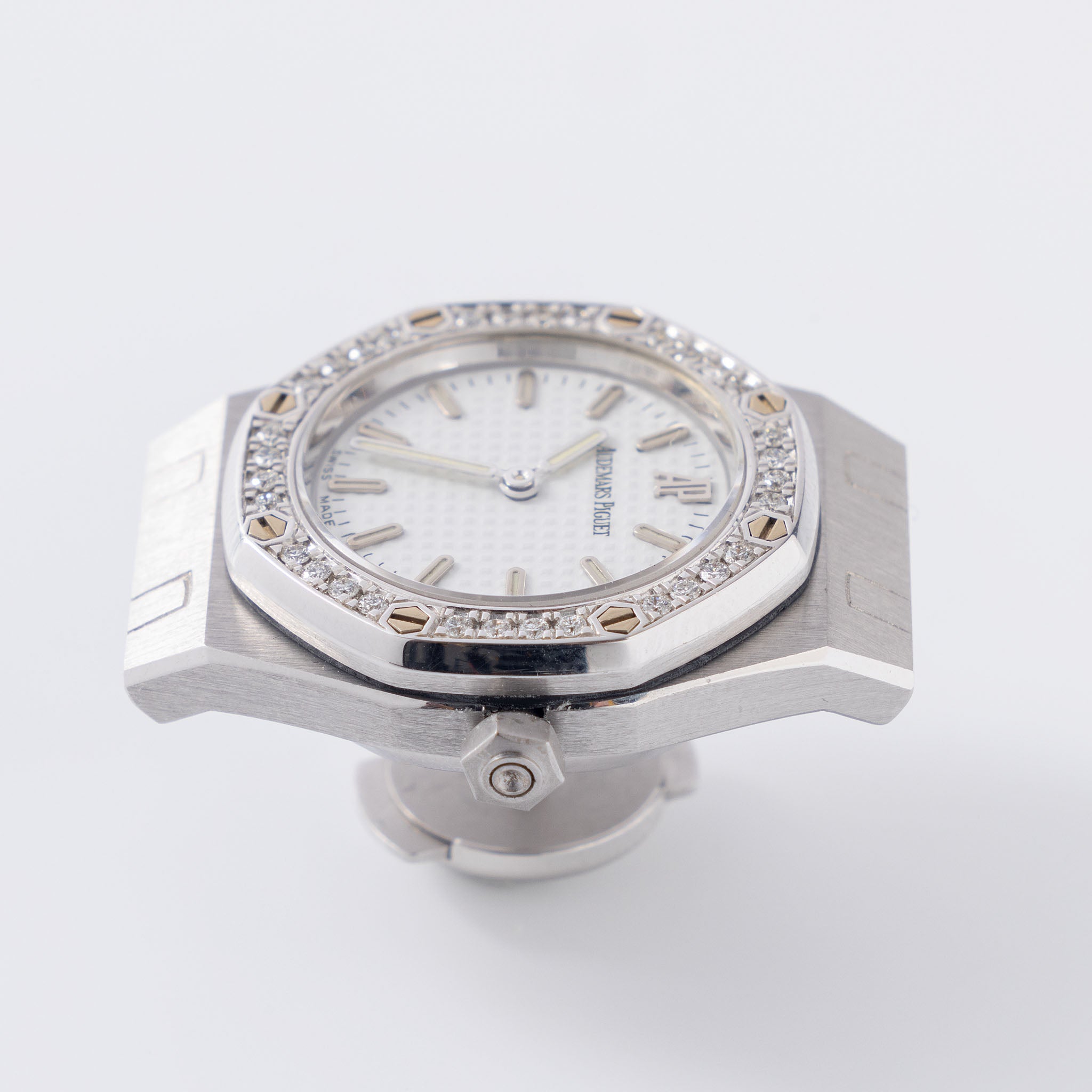 Audemars Piguet Royal Oak Revers Pin Watch in 18K White Gold Box and Certificate of Origin Set "Jewelry Collection"