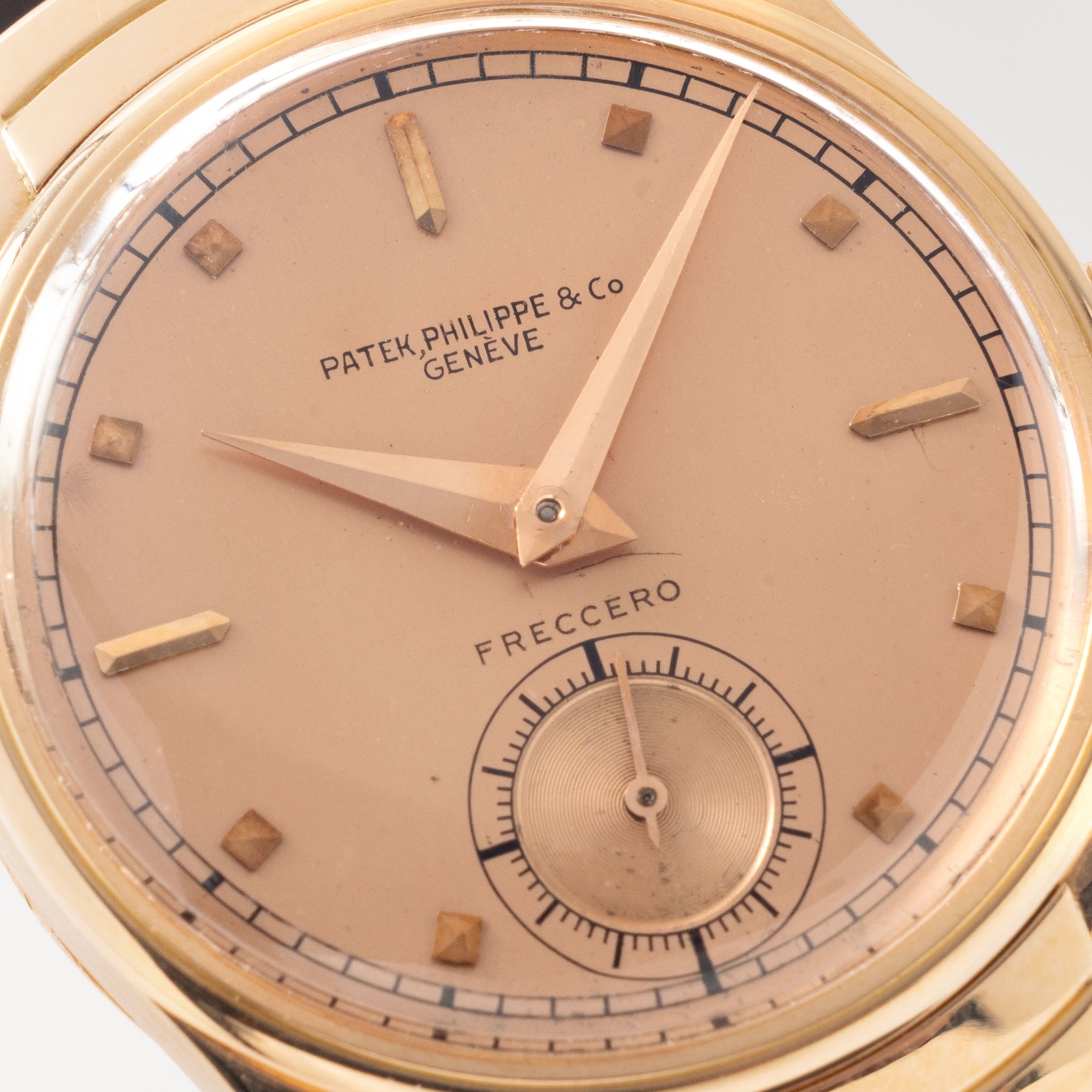 Patek Philippe Calatrava ref 539 "Armadillo" pink on pink double signed Freccero in 18k pink gold