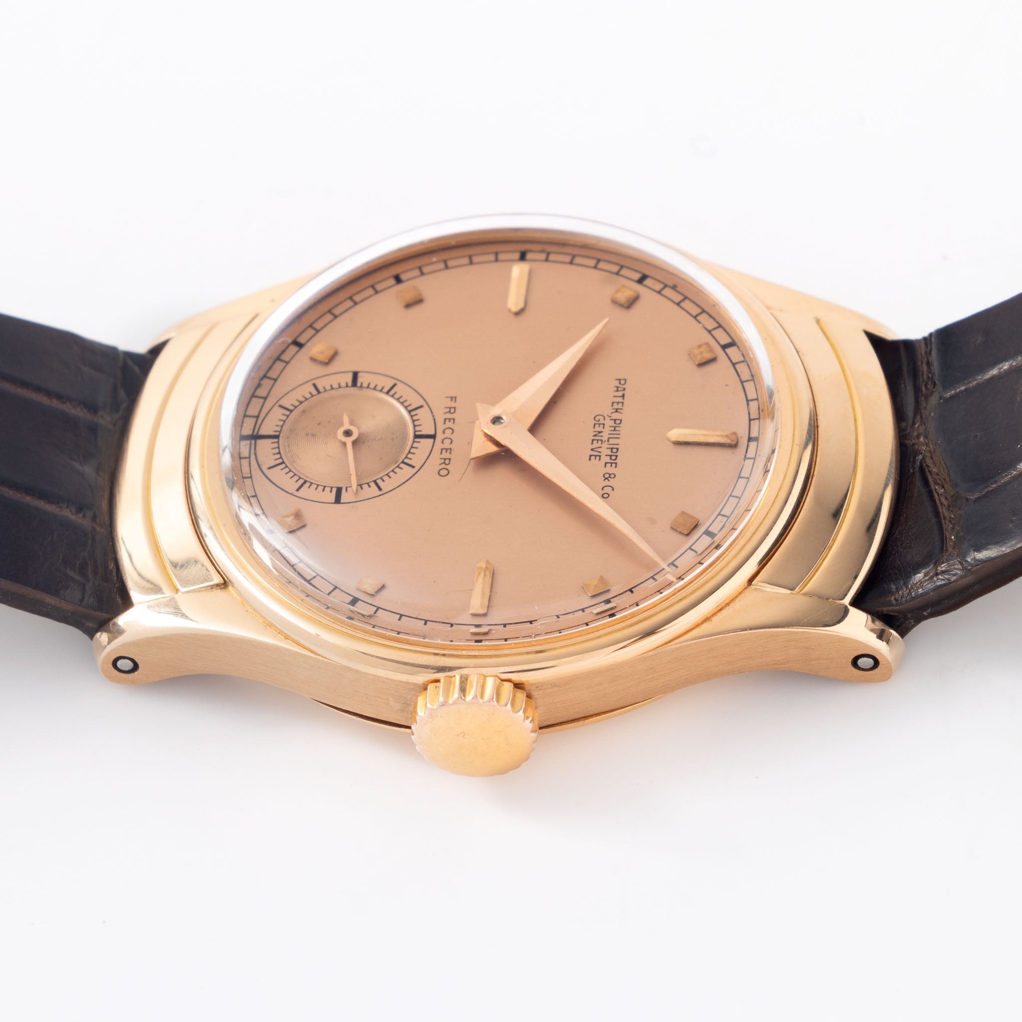 Patek Philippe Calatrava ref 539 "Armadillo" pink on pink double signed Freccero in 18k pink gold