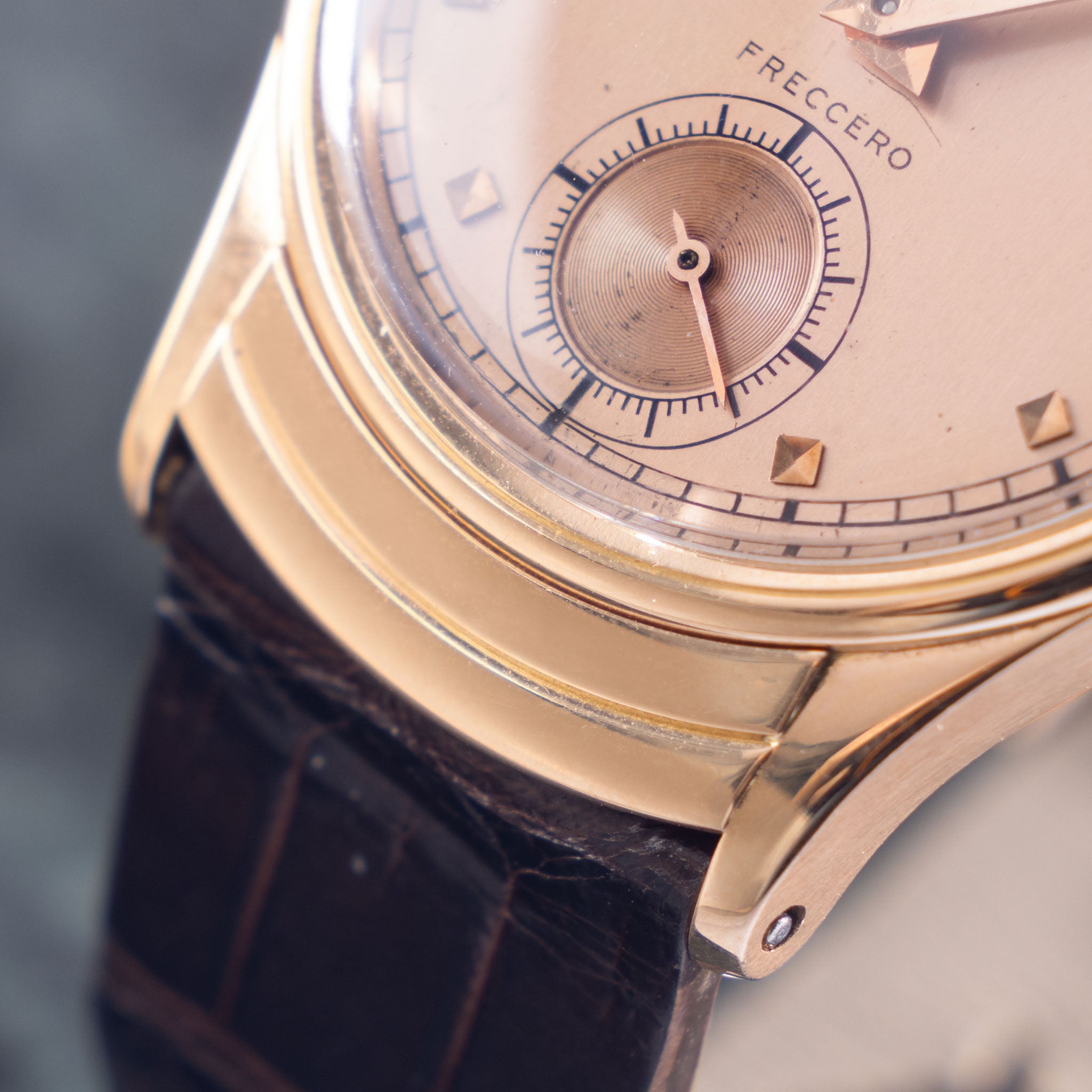 Patek Philippe Calatrava ref 539 "Armadillo" pink on pink double signed Freccero in 18k pink gold