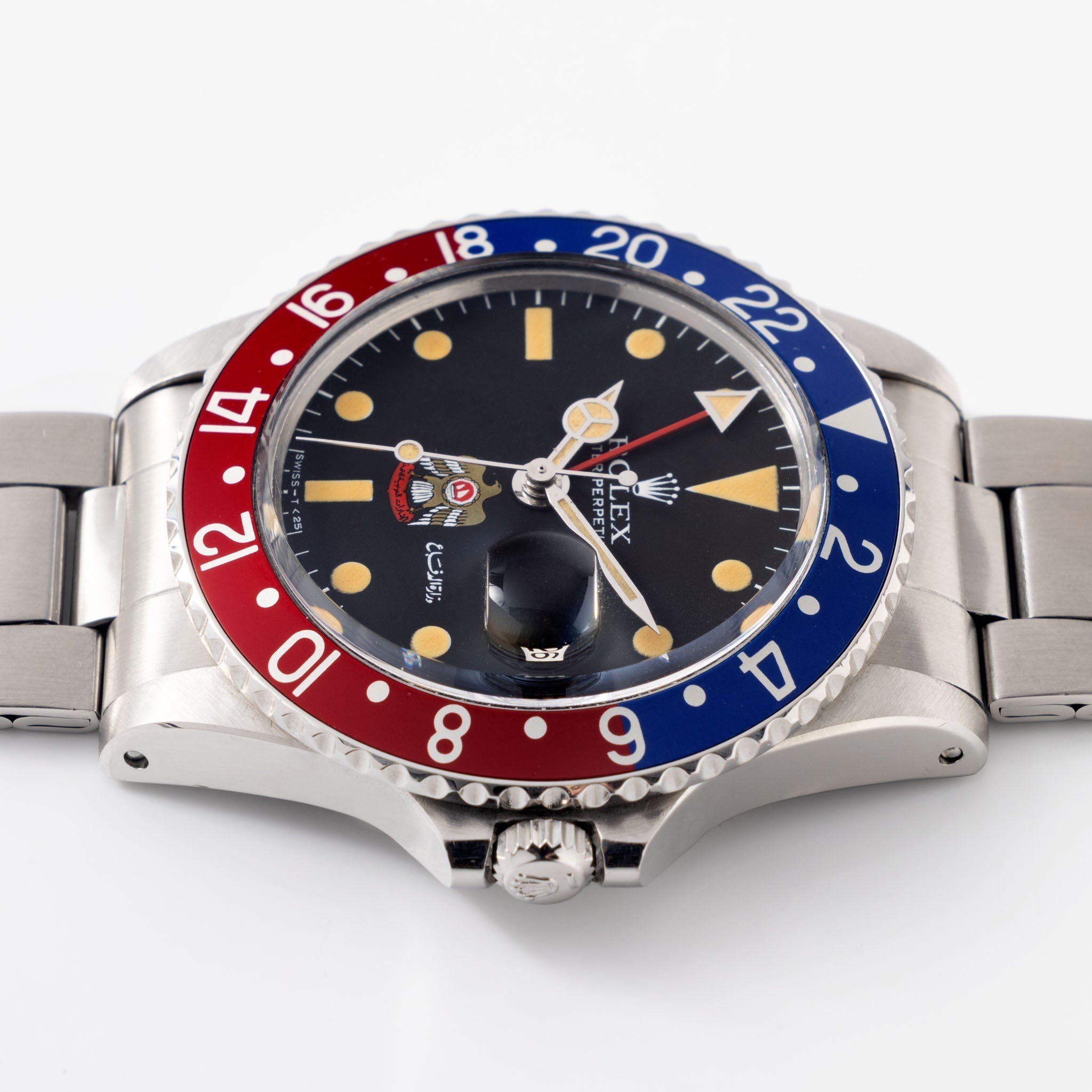 Rolex GMT-Master 1675 UAE ministry of Defence/ Quraysh Hawk logo dial with Rolex Geneva service papers