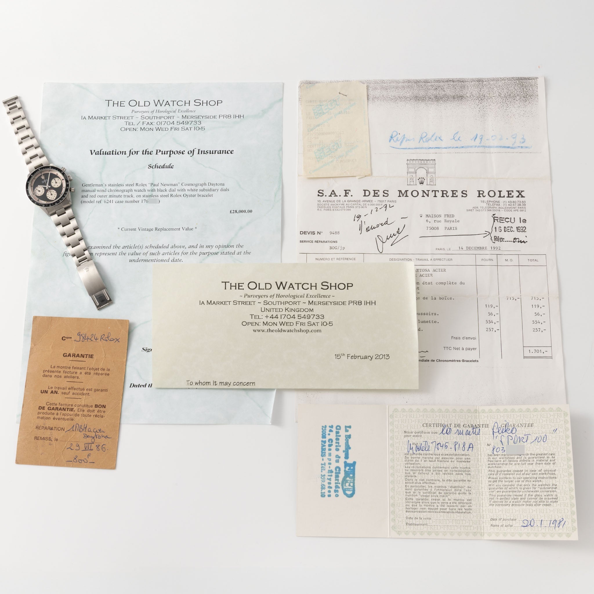 Rolex Cosmograph Daytona 6241 Black Tri-Color exotic dial with Rolex service papers