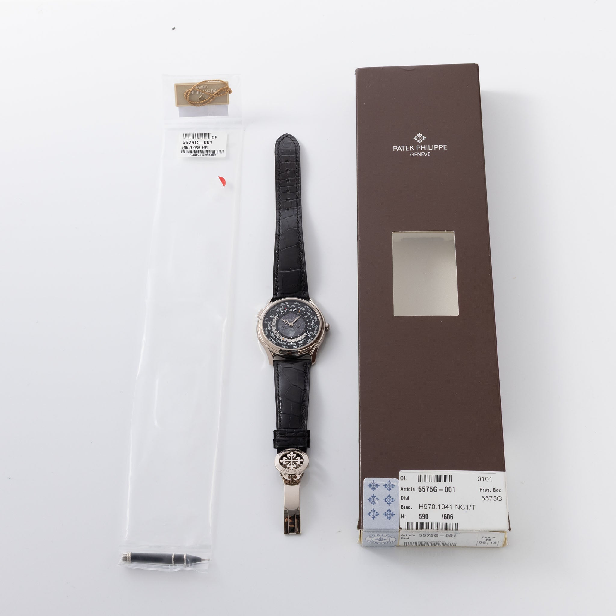 Patek Philippe World Time Moonphase 5575G "175th Anniversary" in 18k White Gold full set