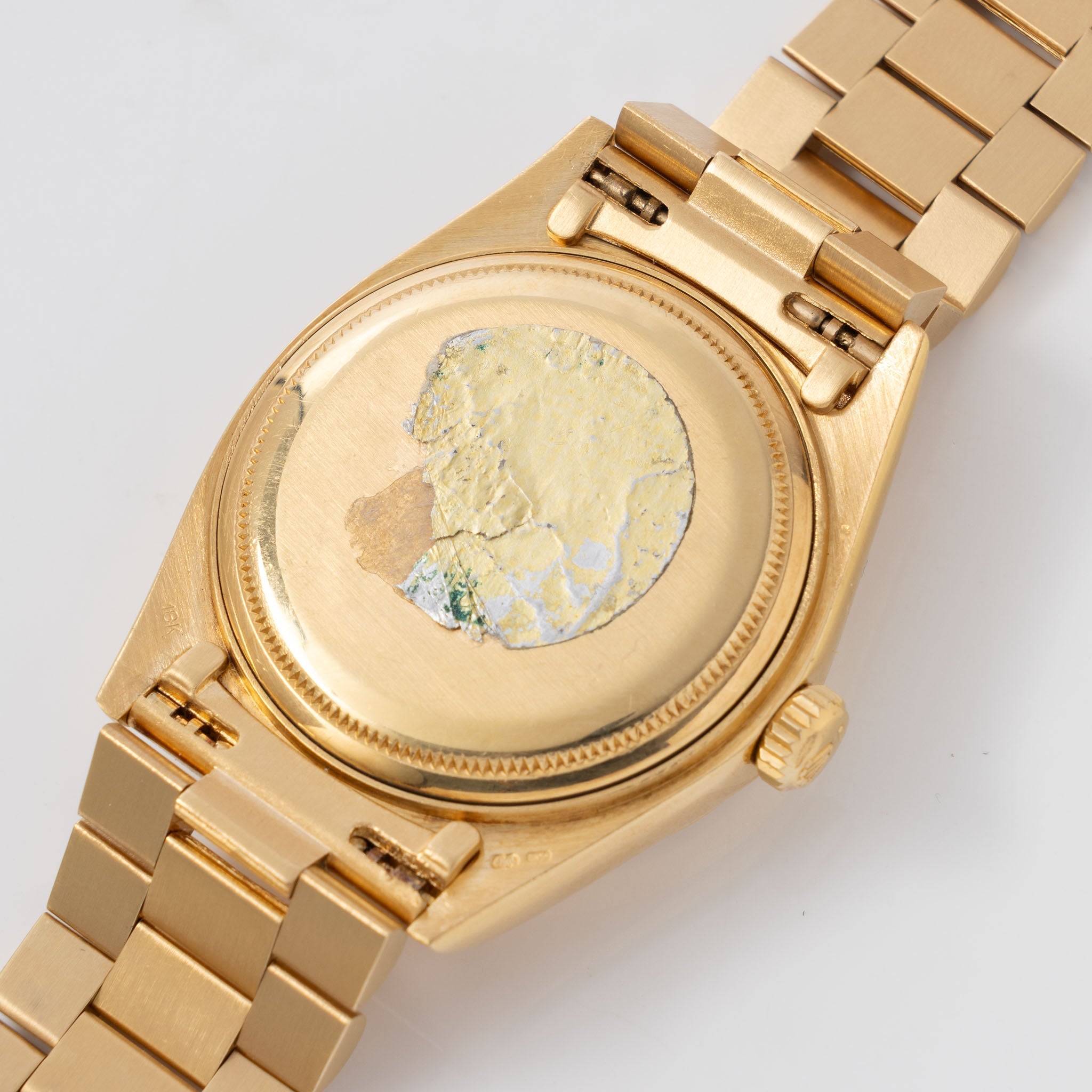 Rolex Day-Date Ref. 18078 Champagne String Diamond Dial with Bark Finish in 18k Yellow Gold