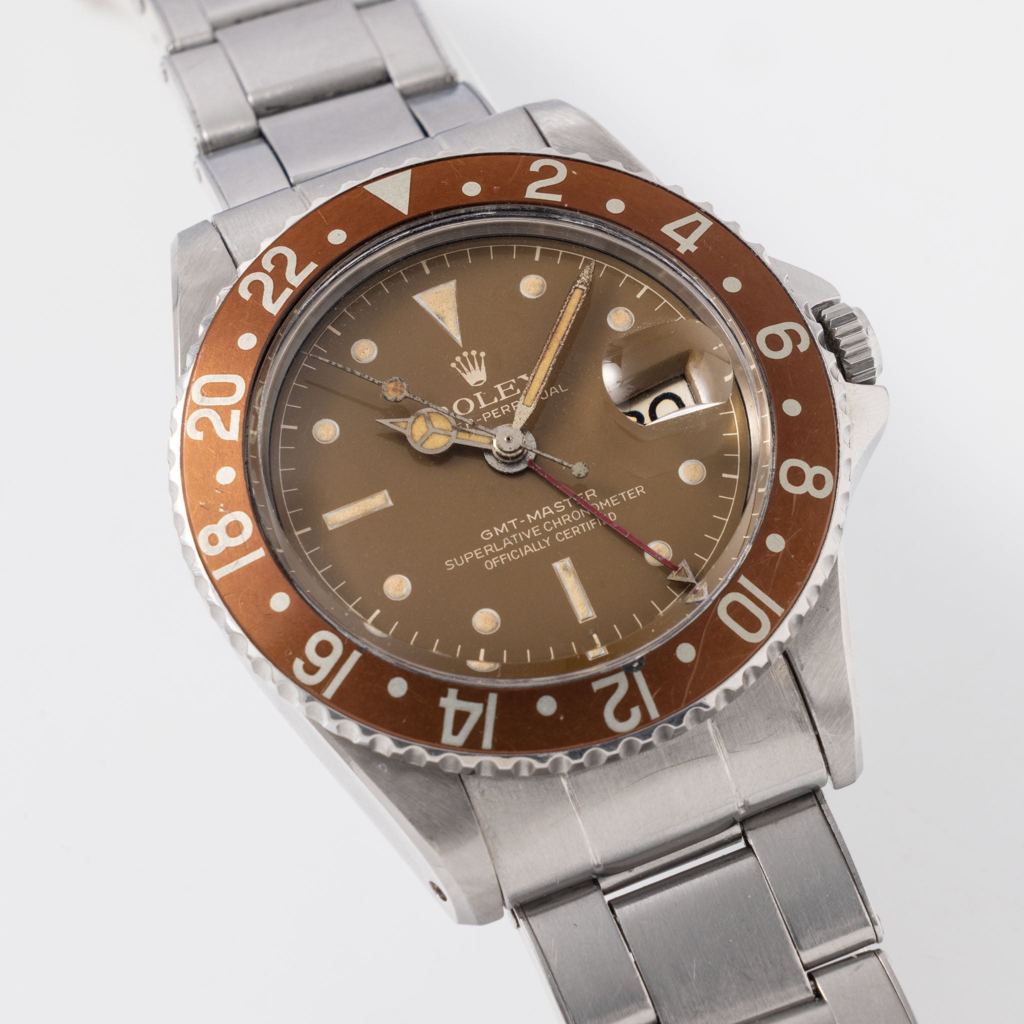 Rolex GMT-Master 1675 Caramel Tropical Gilt Chapter Ring Dial PCG Case