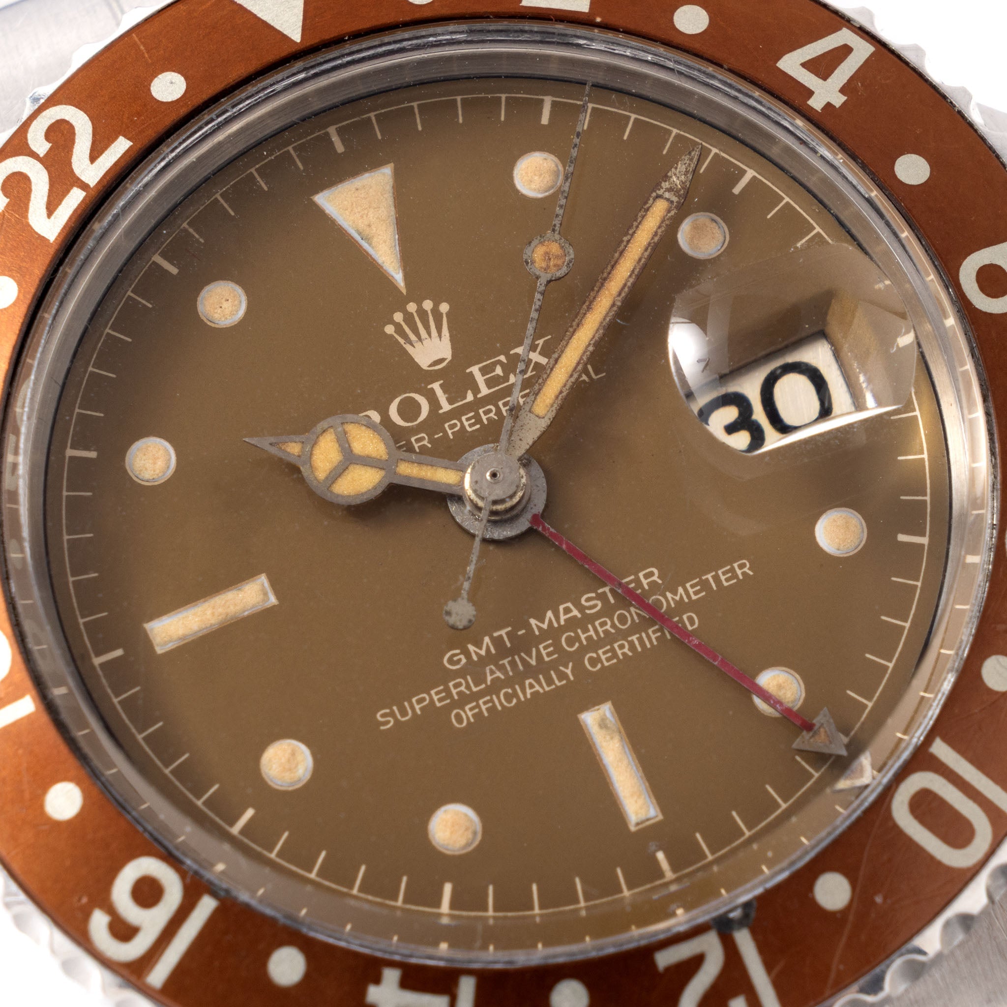 Rolex GMT-Master 1675 Caramel Tropical Gilt Chapter Ring Dial PCG Case