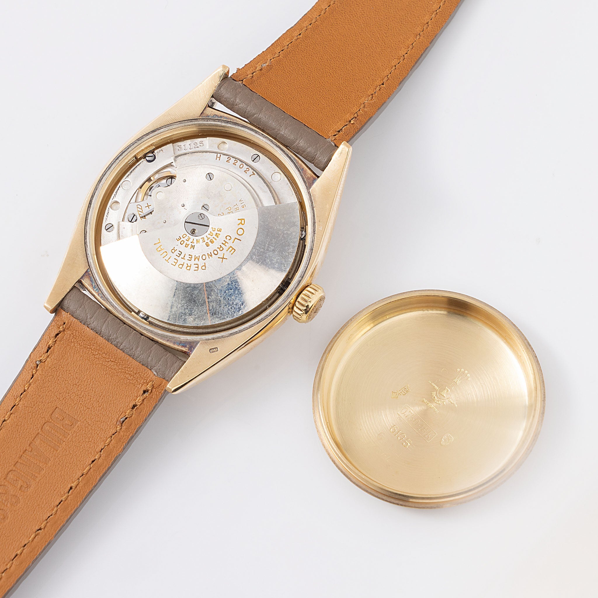 Rolex Oyster Perpetual ref. 6104 "Ovettone" Cream Dial in 18k yellow gold