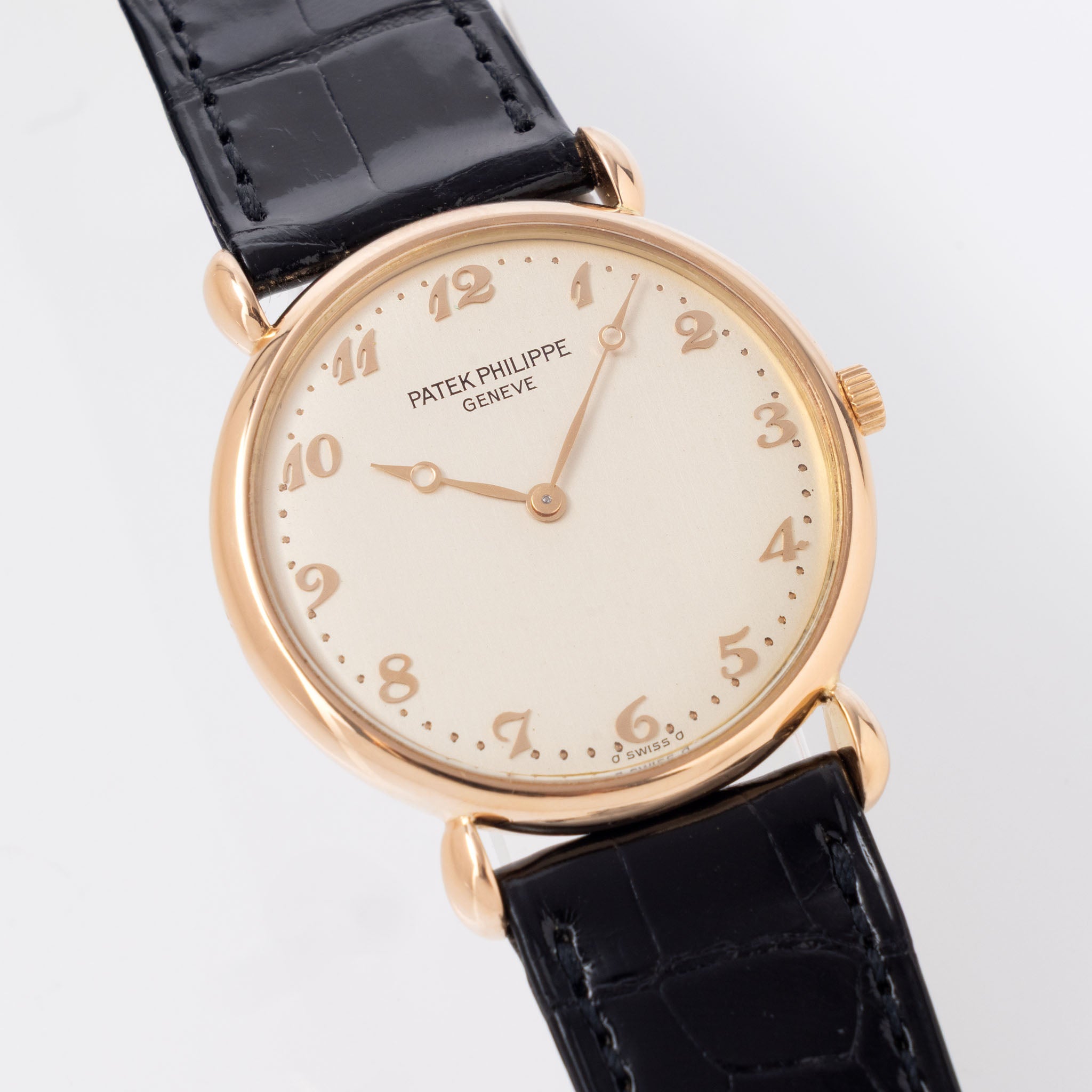 Patek Philippe Calatrava Rose Gold Silver Dial Breguet Numerals Ref 3820 with Box and Original Certificate of Origin